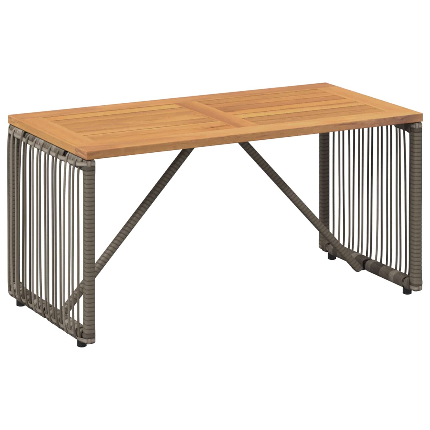 Outdoor Table Grey and Brown 80 x 40 x 40 cm Poly Rattan