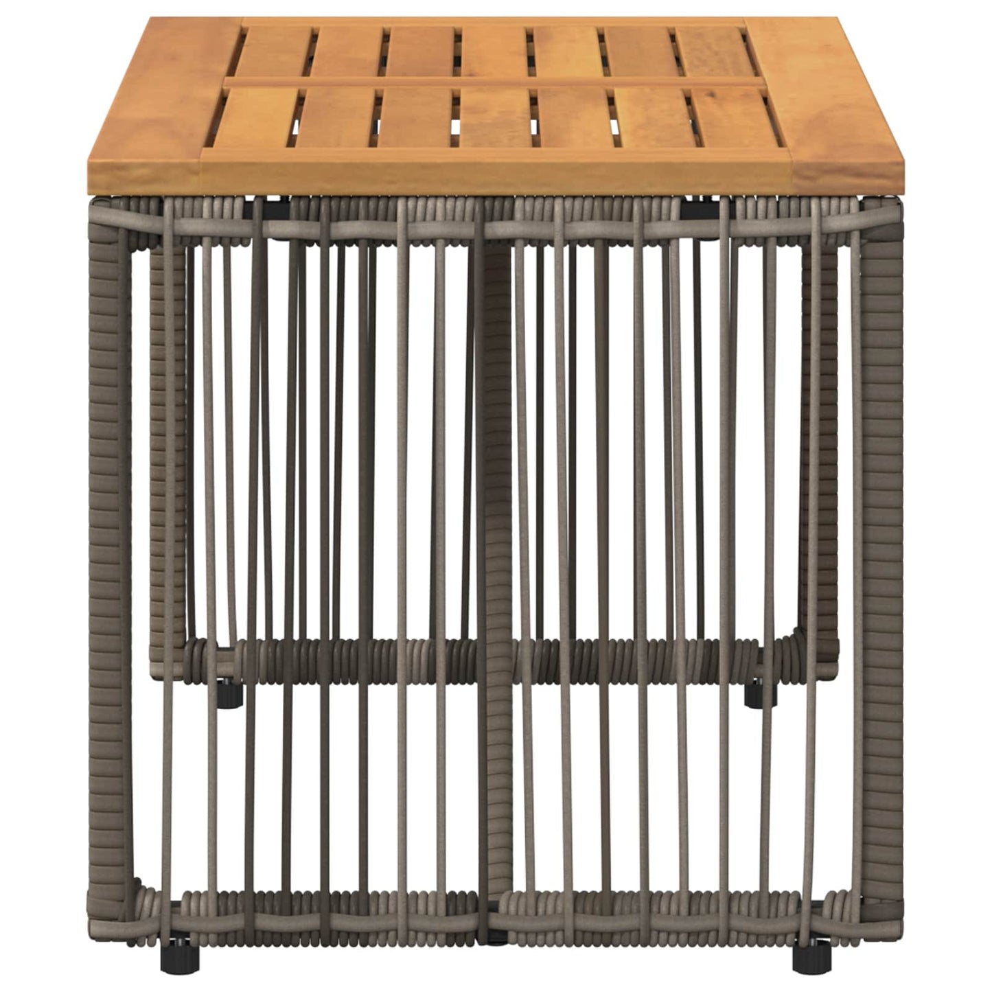 Outdoor Table Grey and Brown 80 x 40 x 40 cm Poly Rattan