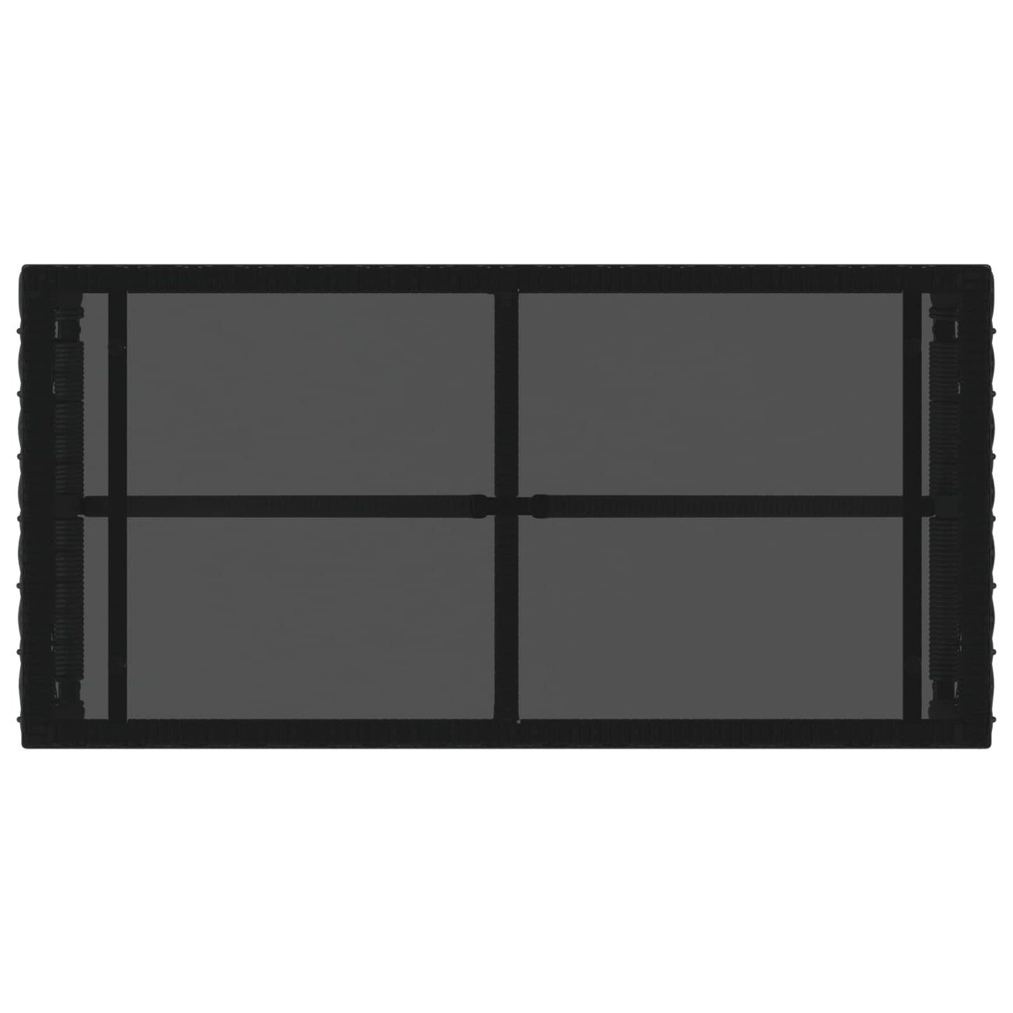 Outdoor Table Black 80 x 40 x 40 cm PE Rattan and Glass