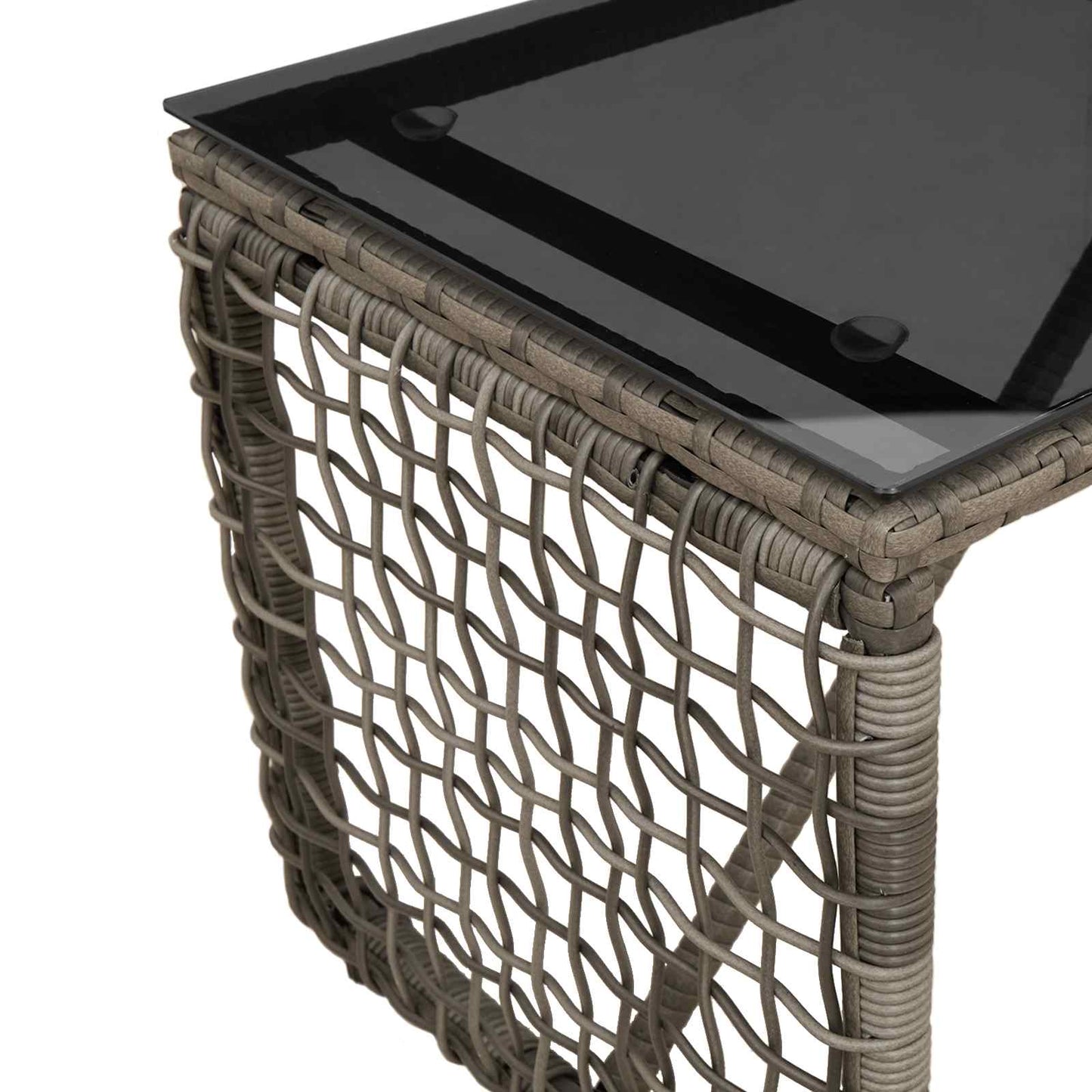 Outdoor Table Grey and Black 80 x 40 x 40 cm