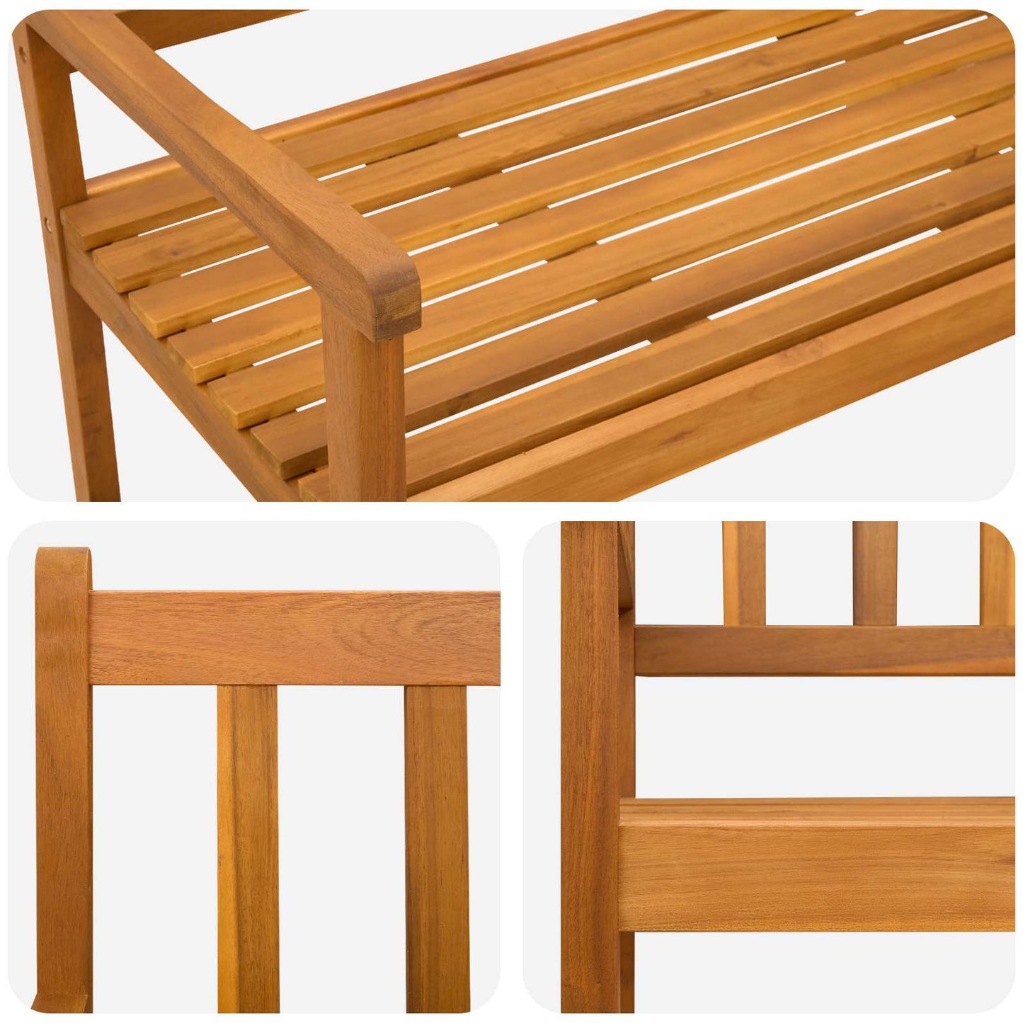Garden Bench 2-Seater 110 x 55 x 90 cm Solid Acacia Wood