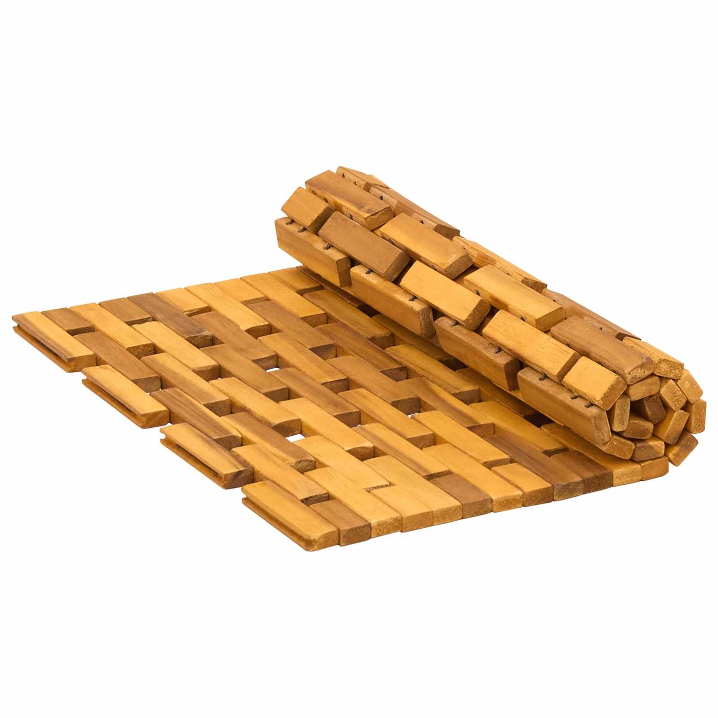 Bath Mats 2 pcs Natural 44 x 60 cm Solid Acacia Wood