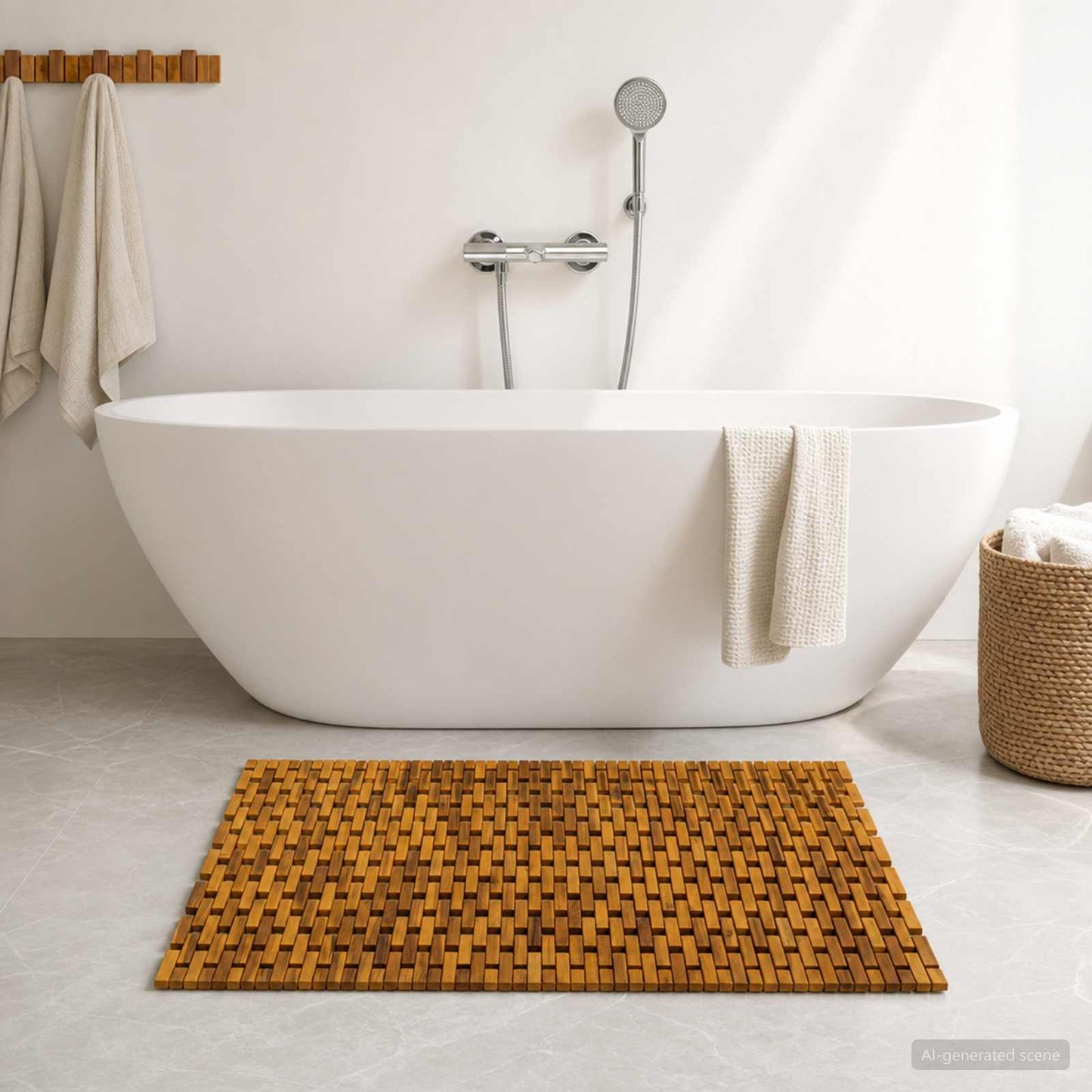 Bath Mats Natural 85 x 120 cm Solid Acacia Wood