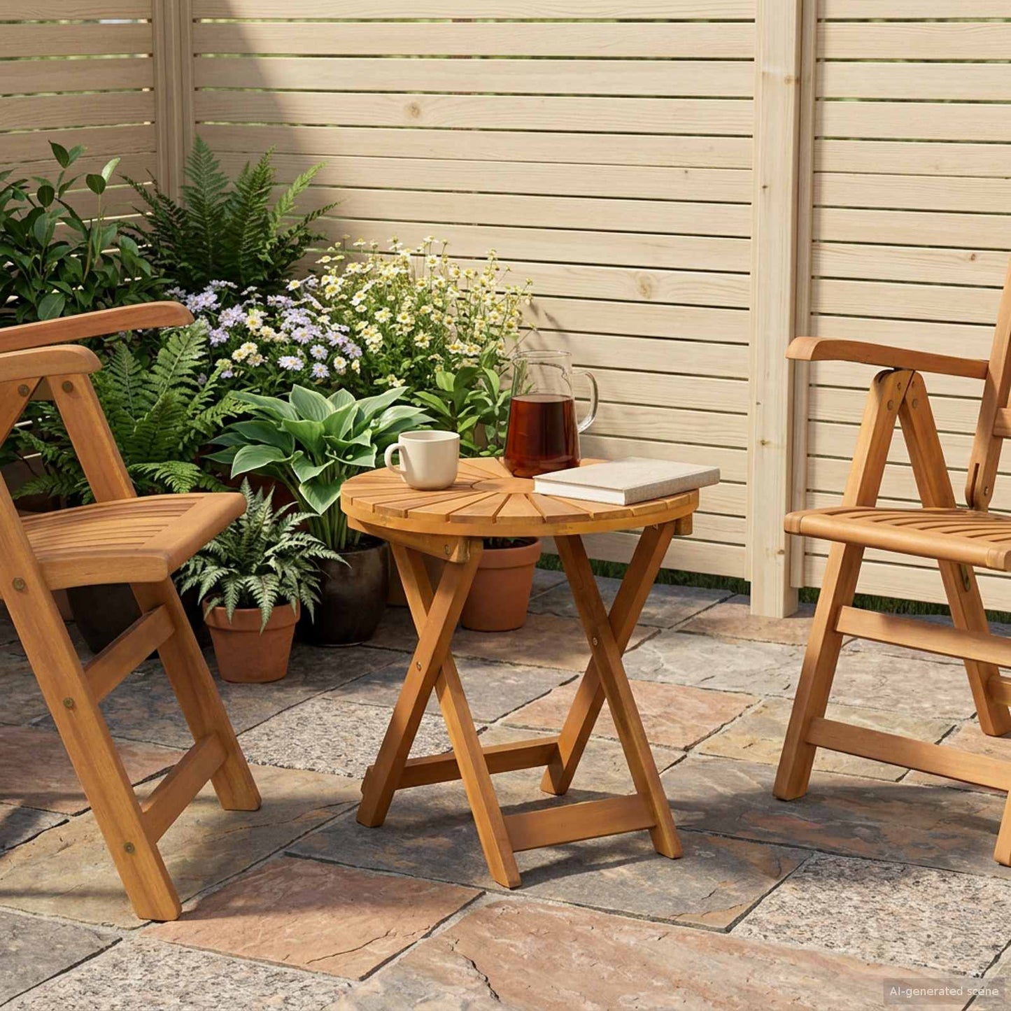 Bistro Table Natural Ø45 x 45 cm Solid Acacia Wood