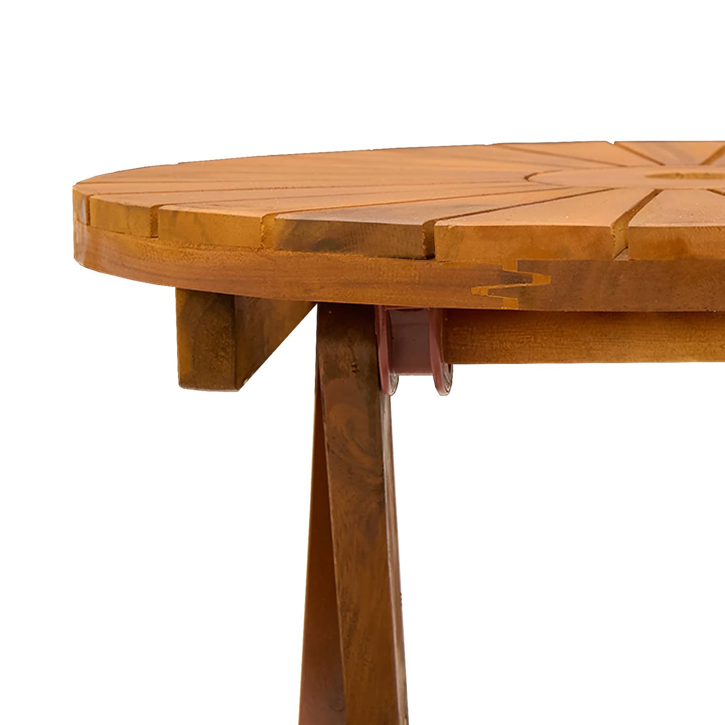 Folding Garden Table Natural Ø60 x 75 cm Solid Acacia Wood