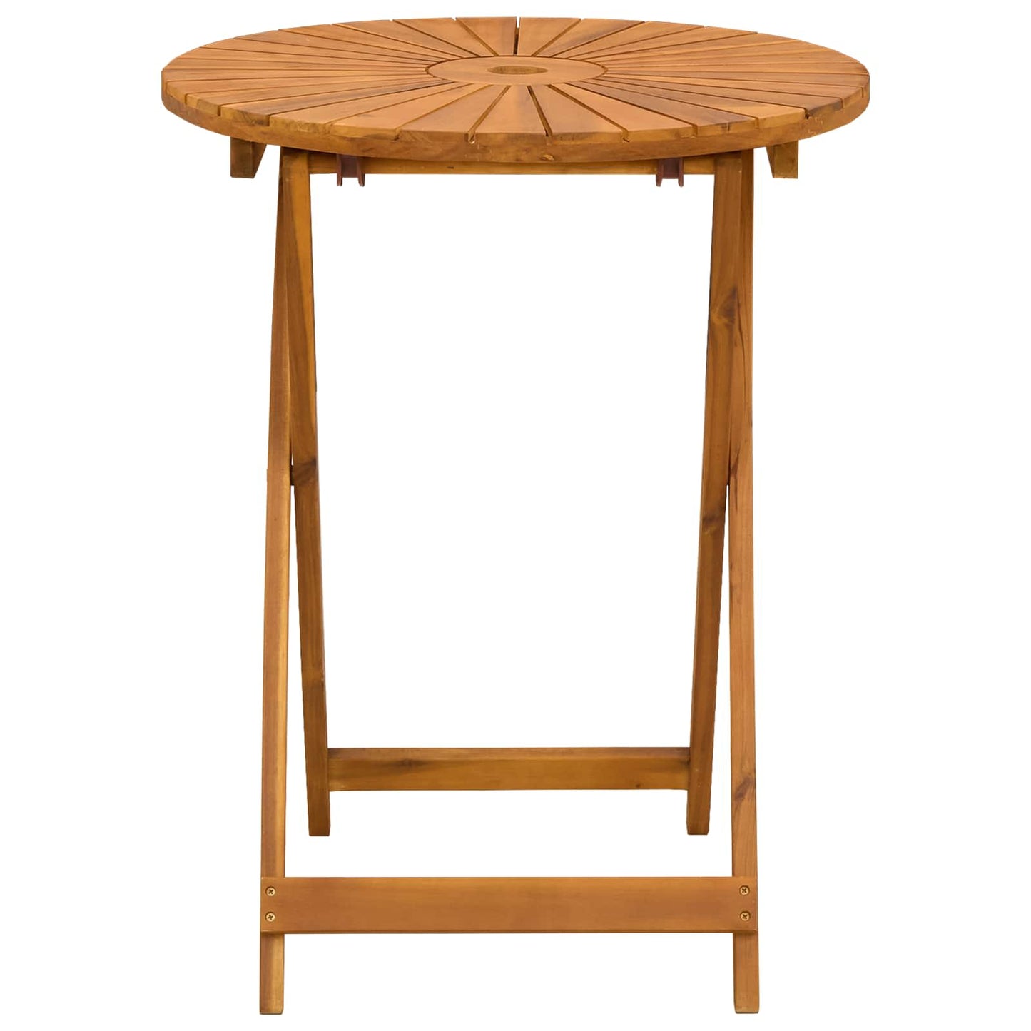 Folding Garden Table Natural Ø60 x 75 cm Solid Acacia Wood