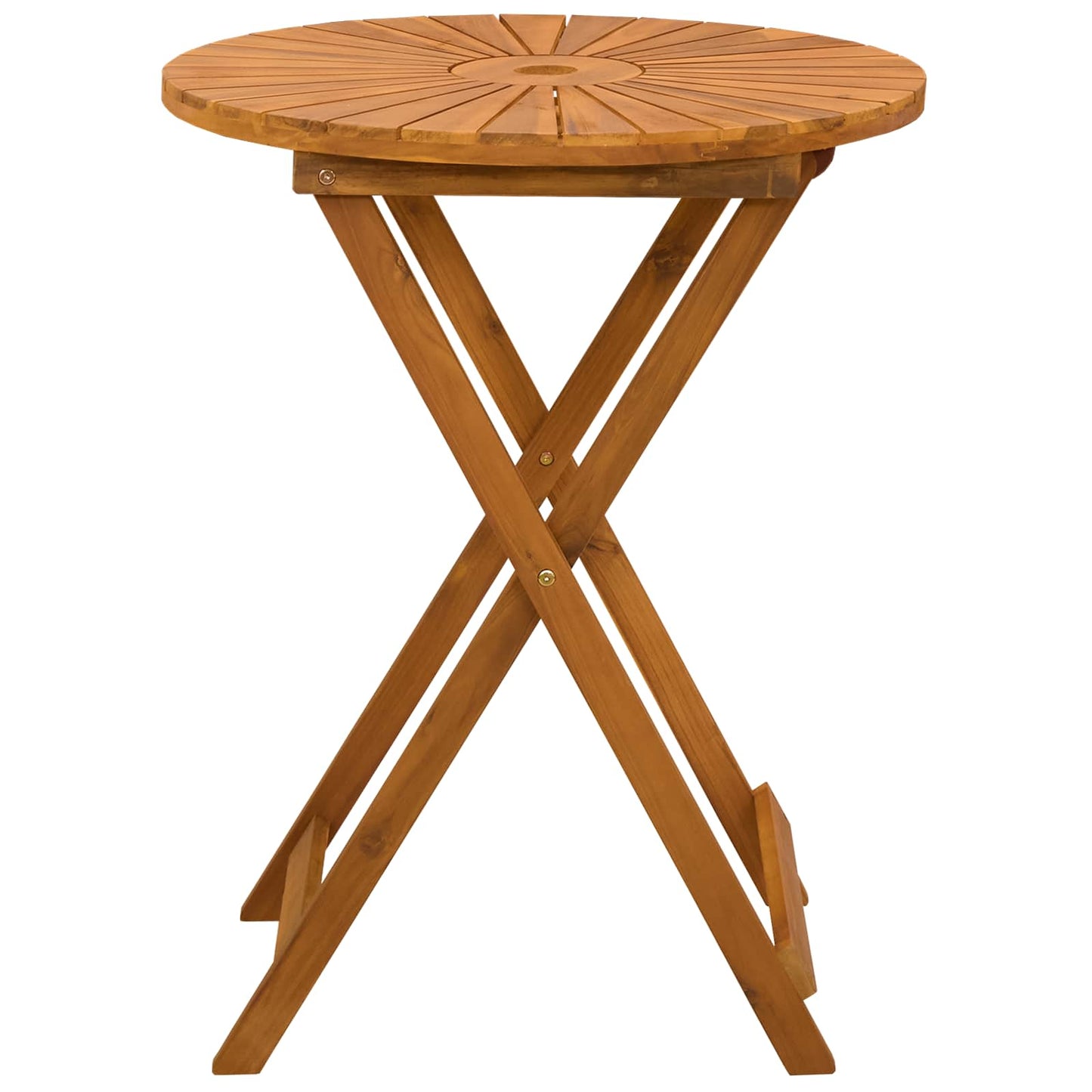 Folding Garden Table Natural Ø60 x 75 cm Solid Acacia Wood