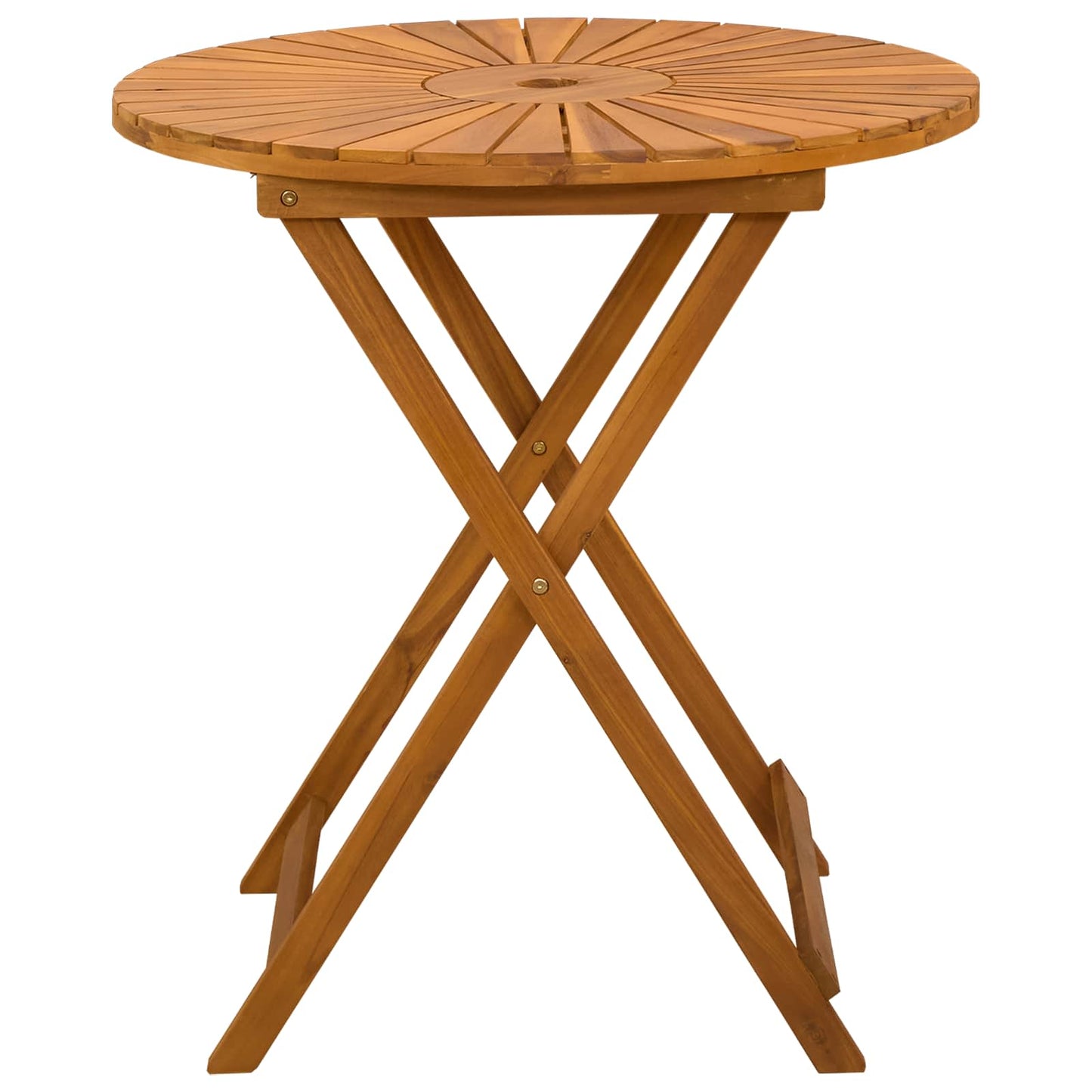 Folding Garden Table Natural Ø70 x 75 cm Solid Acacia Wood