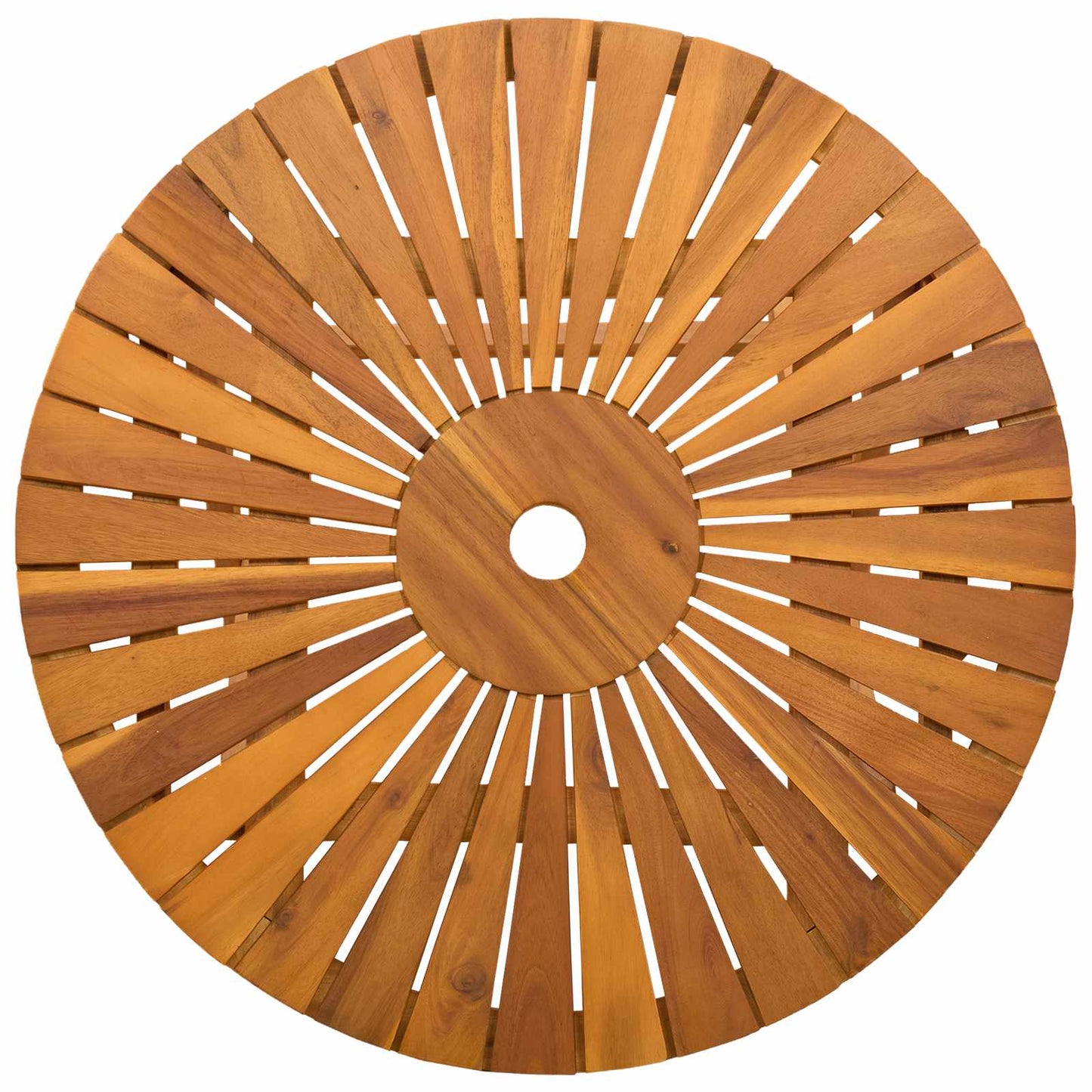 Folding Garden Table Natural Ø70 x 75 cm Solid Acacia Wood