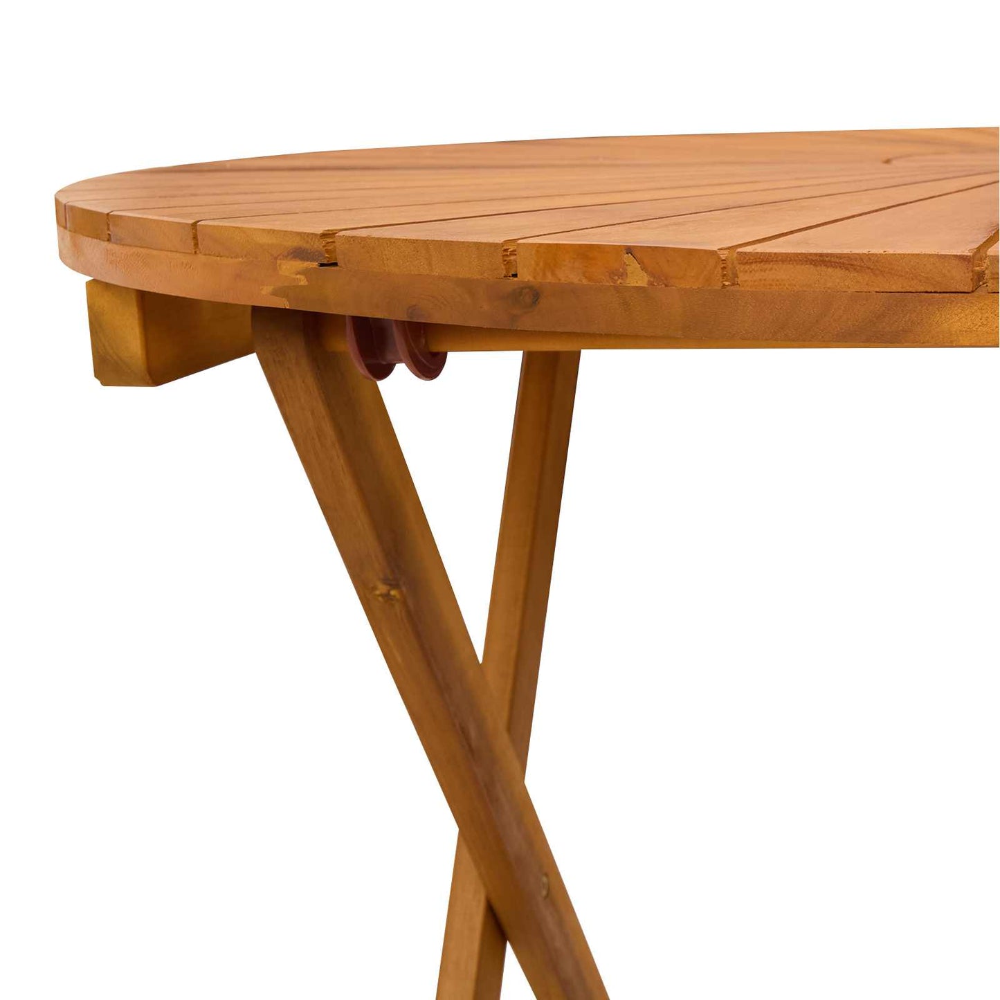 Folding Garden Table Natural Ø90 x 75 cm Solid Acacia Wood