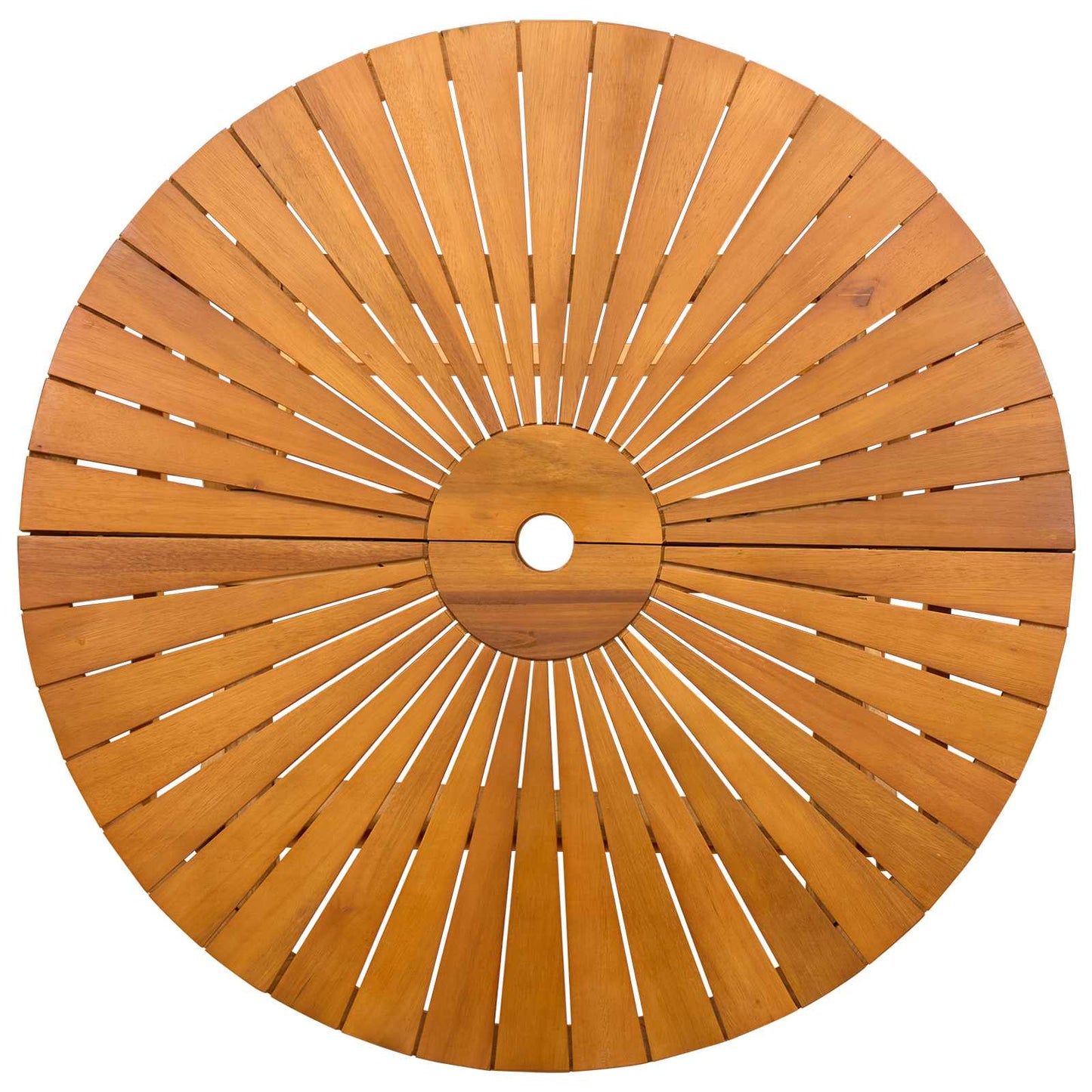 Folding Garden Table Natural Ø90 x 75 cm Solid Acacia Wood