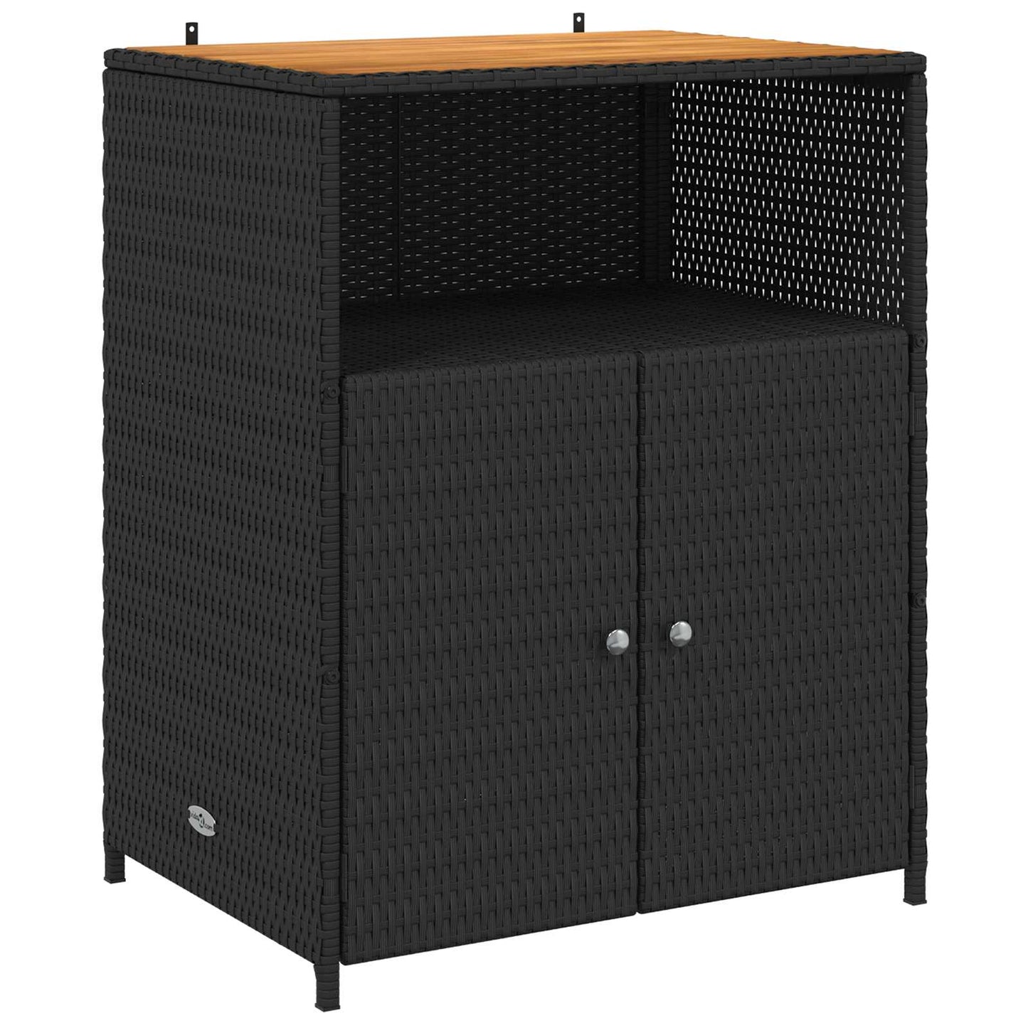 Cabinet Black 70 x 50 x 87 cm Polyester and Roly Ratten