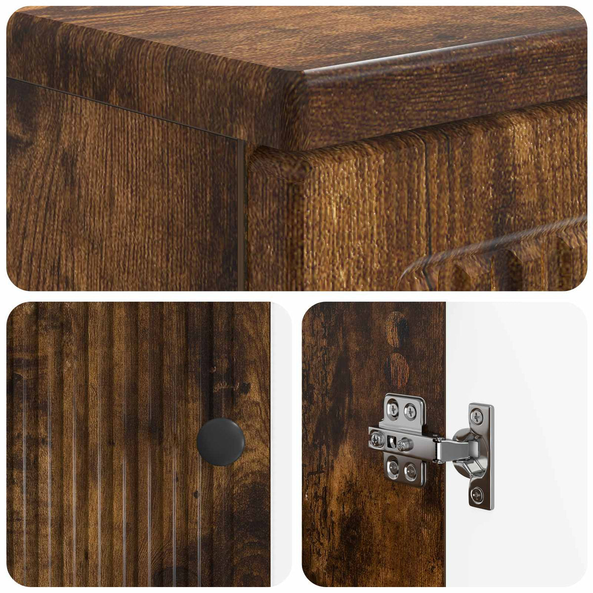 Bathroom Sink Cabinet EDE Smoked Oak 59.5 x 31.5x 59 cm