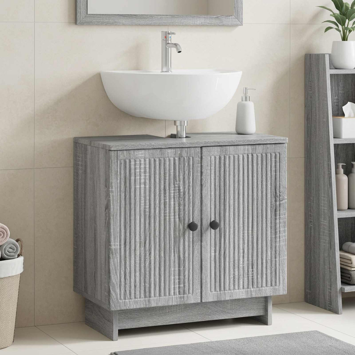Bathroom Sink Cabinet EDE Grey Sonoma 59.5 x 31.5x 59 cm