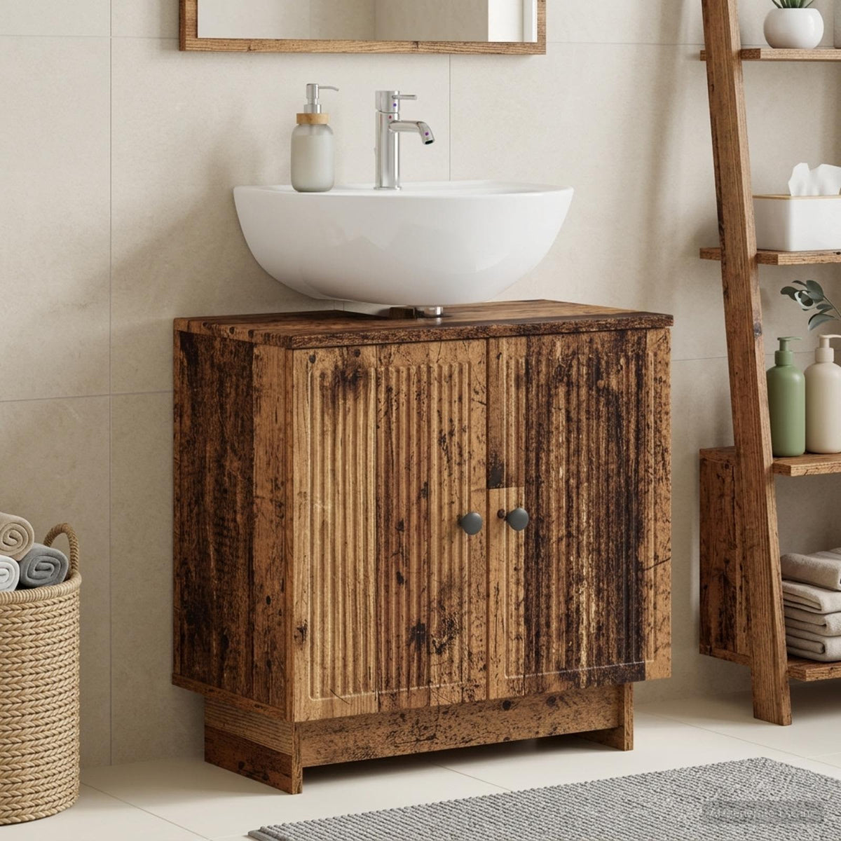 Bathroom Sink Cabinet EDE Old Wood 59.5 x 31.5x 59 cm