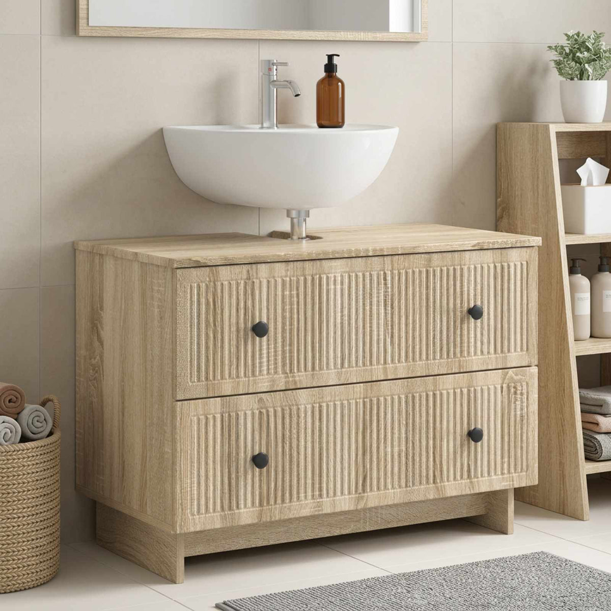 Bathroom Sink Cabinet EDE Sonoma Oak 82 x 41x 59 cm