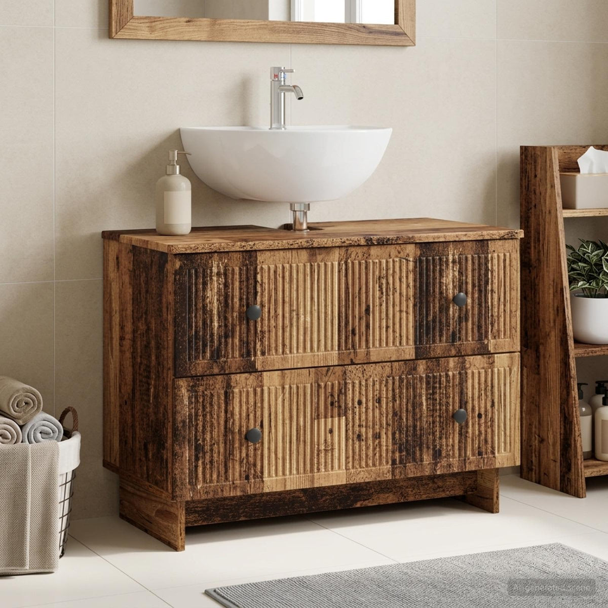 Bathroom Sink Cabinet EDE Old Wood 82 x 41x 59 cm