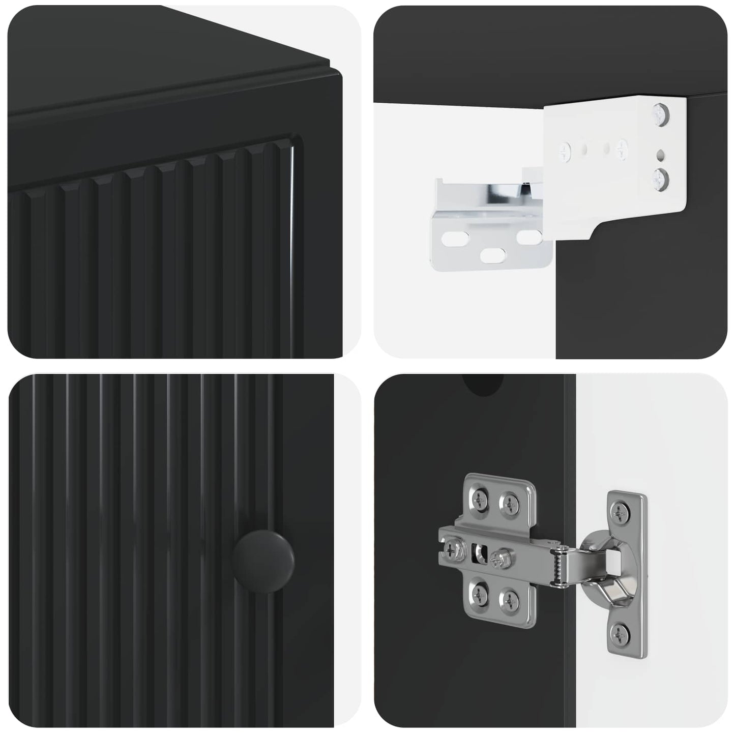 Bathroom Wall Cabinet EDE Black 30 x 31 x 59 cm Engineered Wood