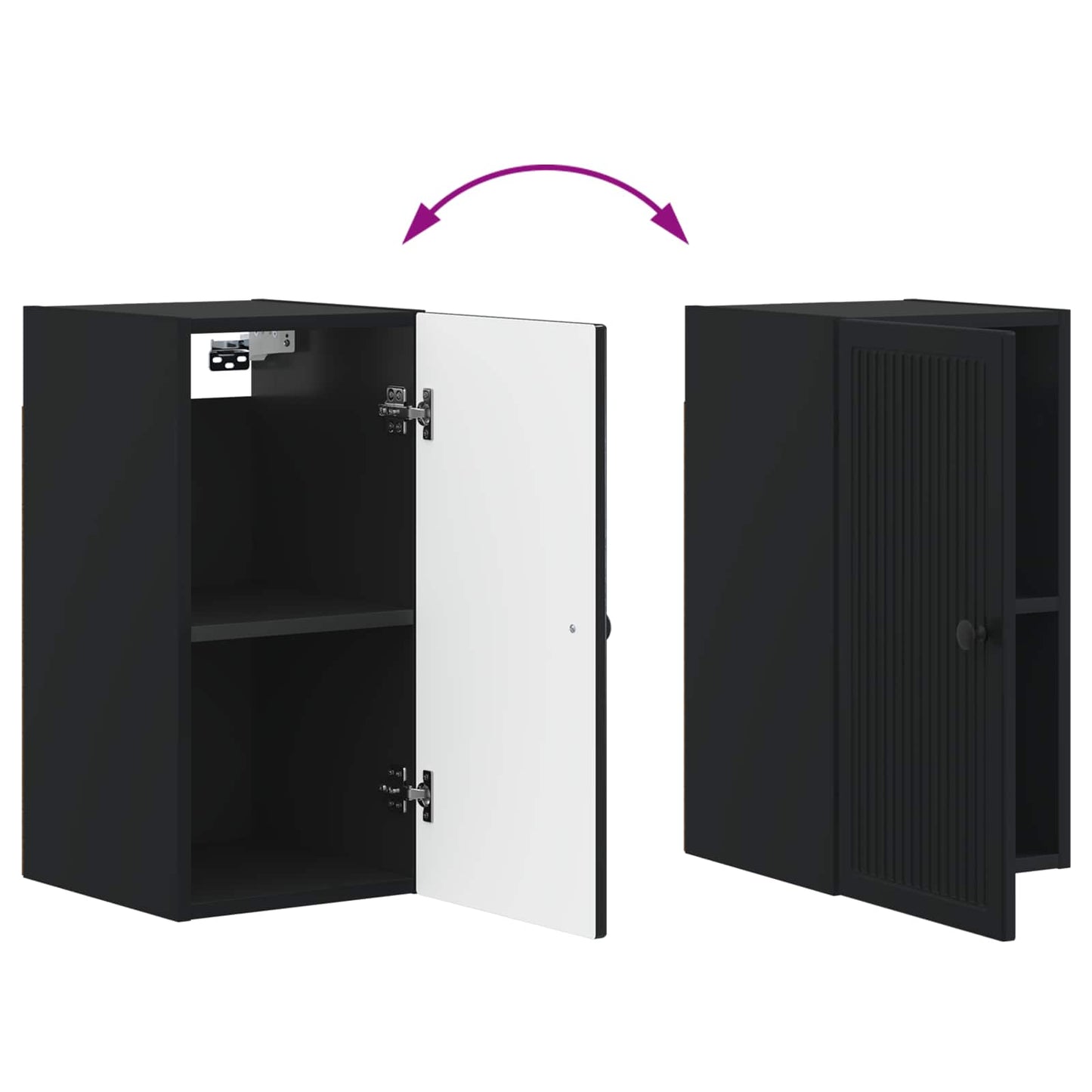 Bathroom Wall Cabinet EDE Black 30 x 31 x 59 cm Engineered Wood