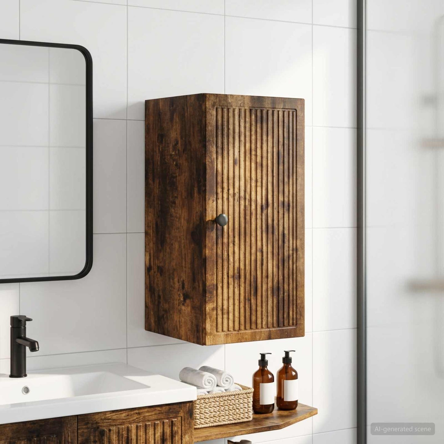 Bathroom Wall Cabinet EDE Smoked Oak 30 x 31 x 59 cm