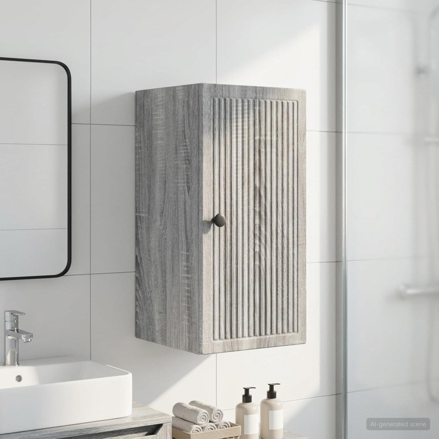 Bathroom Wall Cabinet EDE Grey Sonoma 30 x 31 x 59 cm