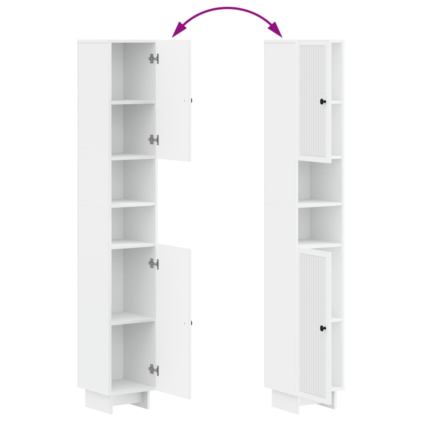 Bathroom Cabinet with Open Shelf EDE White 30 x 31 x 190 cm