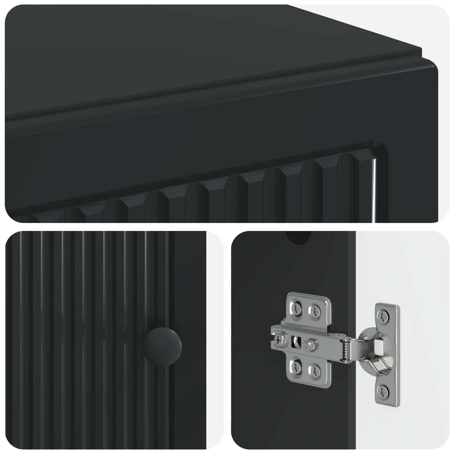Bathroom Cabinet with Open Shelf EDE Black 30 x 31 x 190 cm