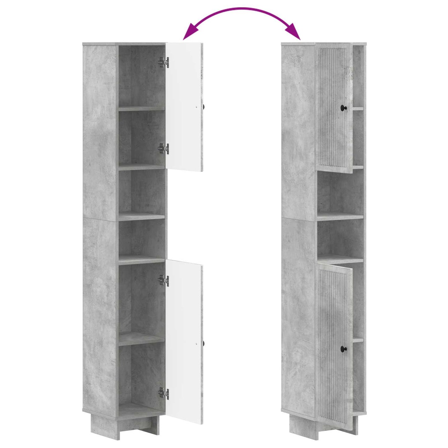 Bathroom Cabinet with Open Shelf EDE Concrete Grey