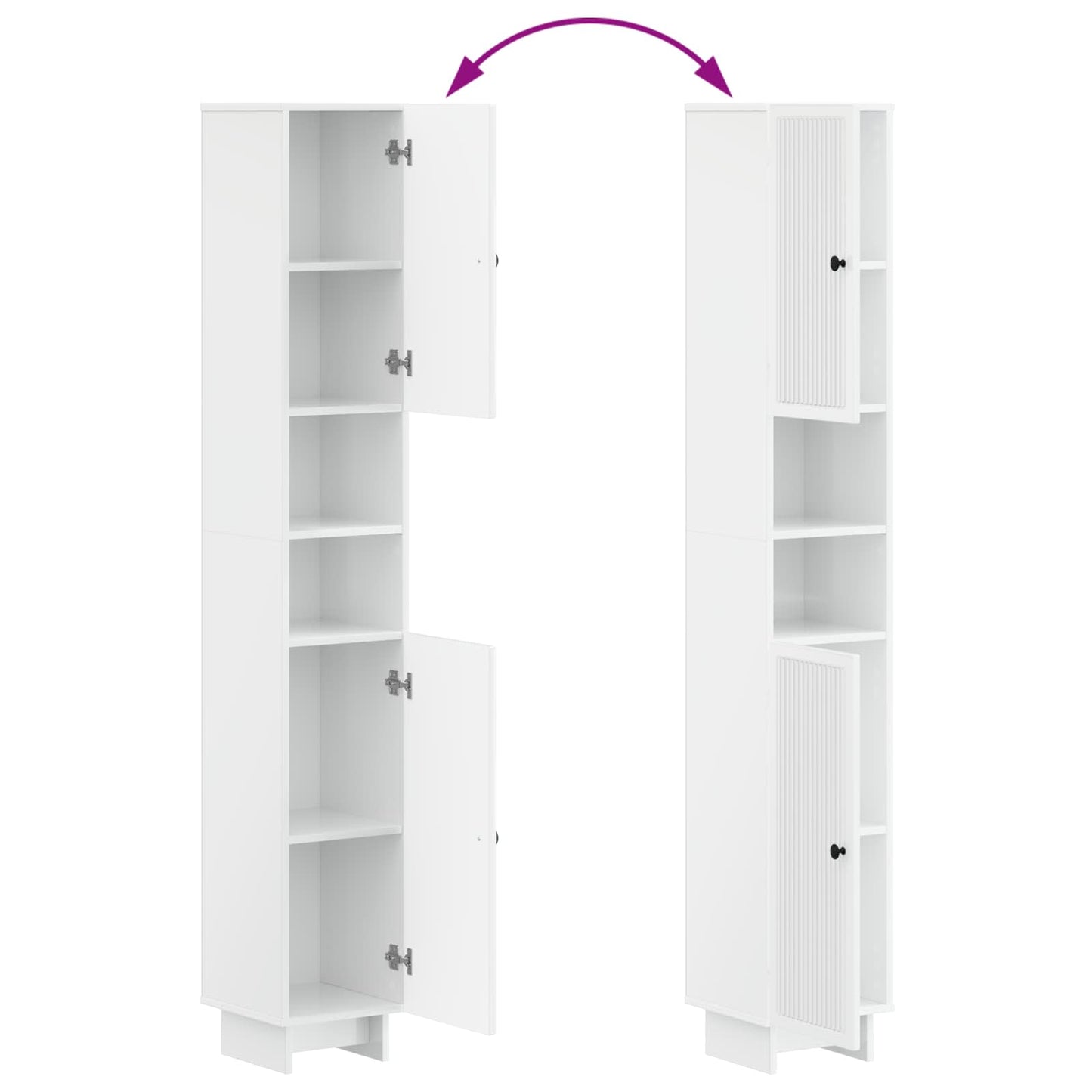 Bathroom Cabinet with Open Shelf EDE High Gloss White