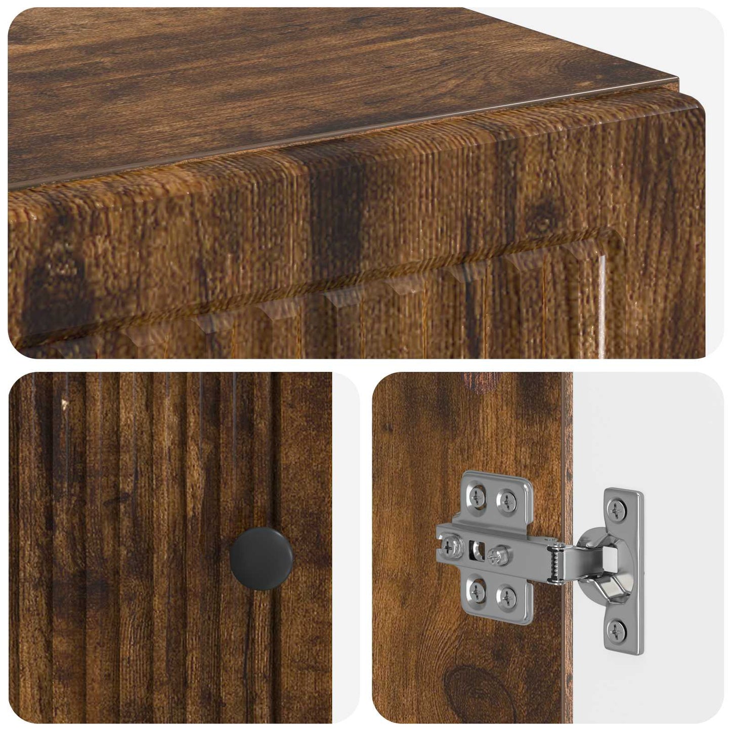 Bathroom Cabinet with Open Shelf EDE Smoked Oak