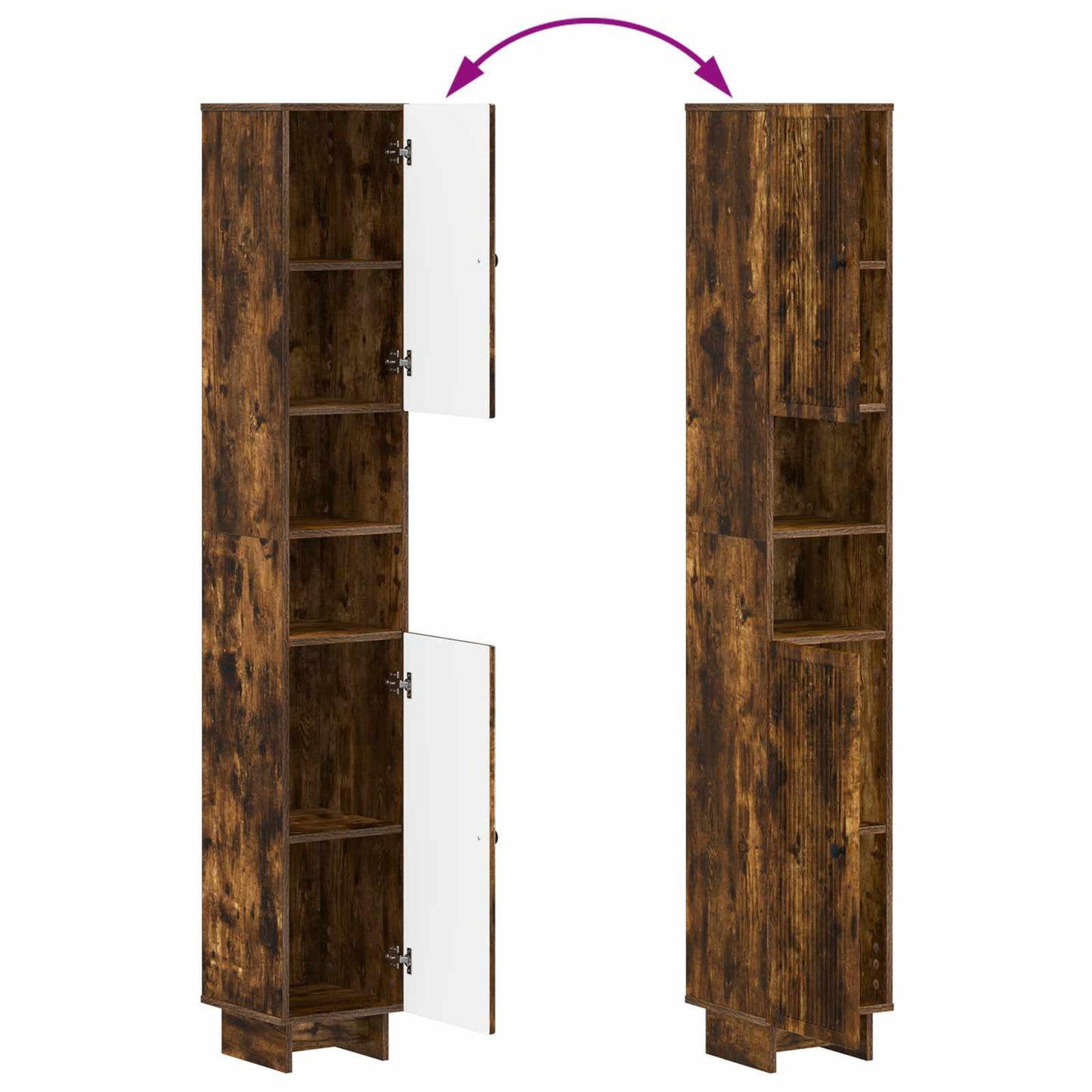 Bathroom Cabinet with Open Shelf EDE Smoked Oak