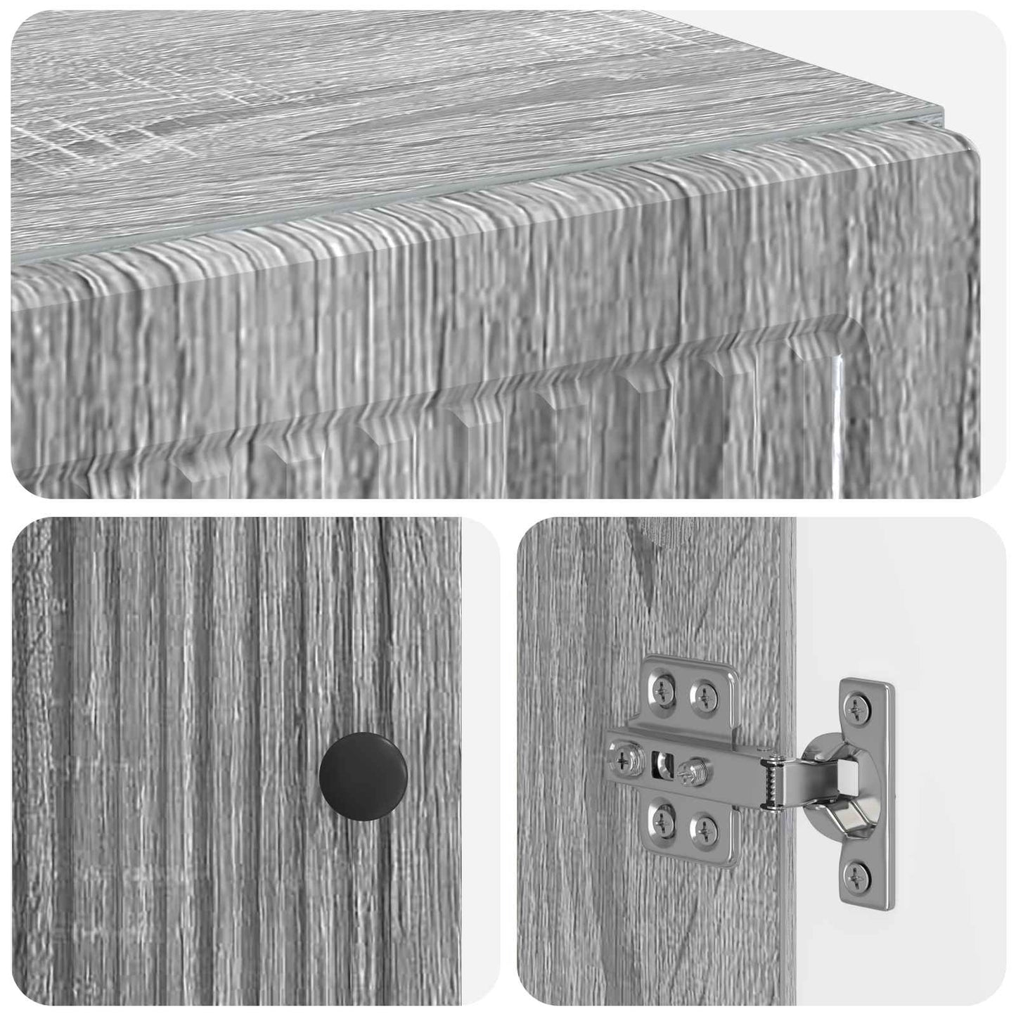 Bathroom Cabinet with Open Shelf EDE Grey Sonoma