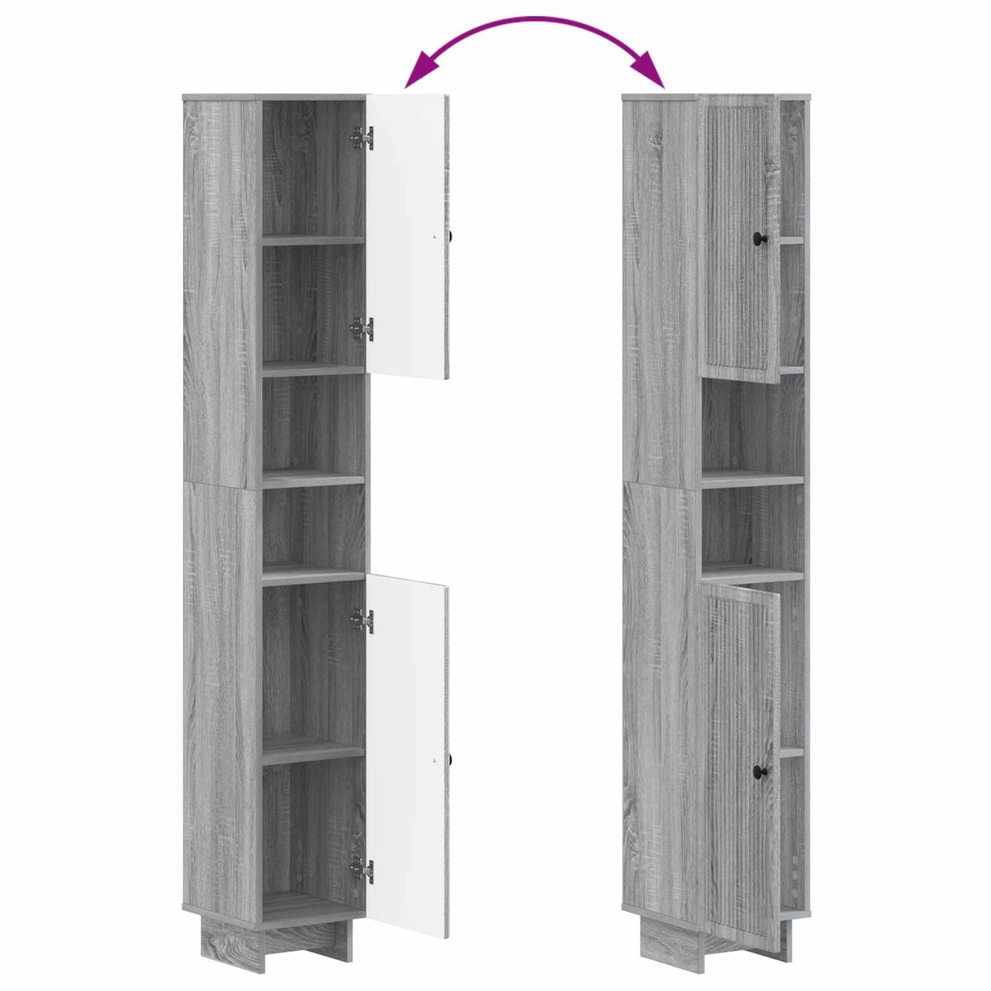 Bathroom Cabinet with Open Shelf EDE Grey Sonoma