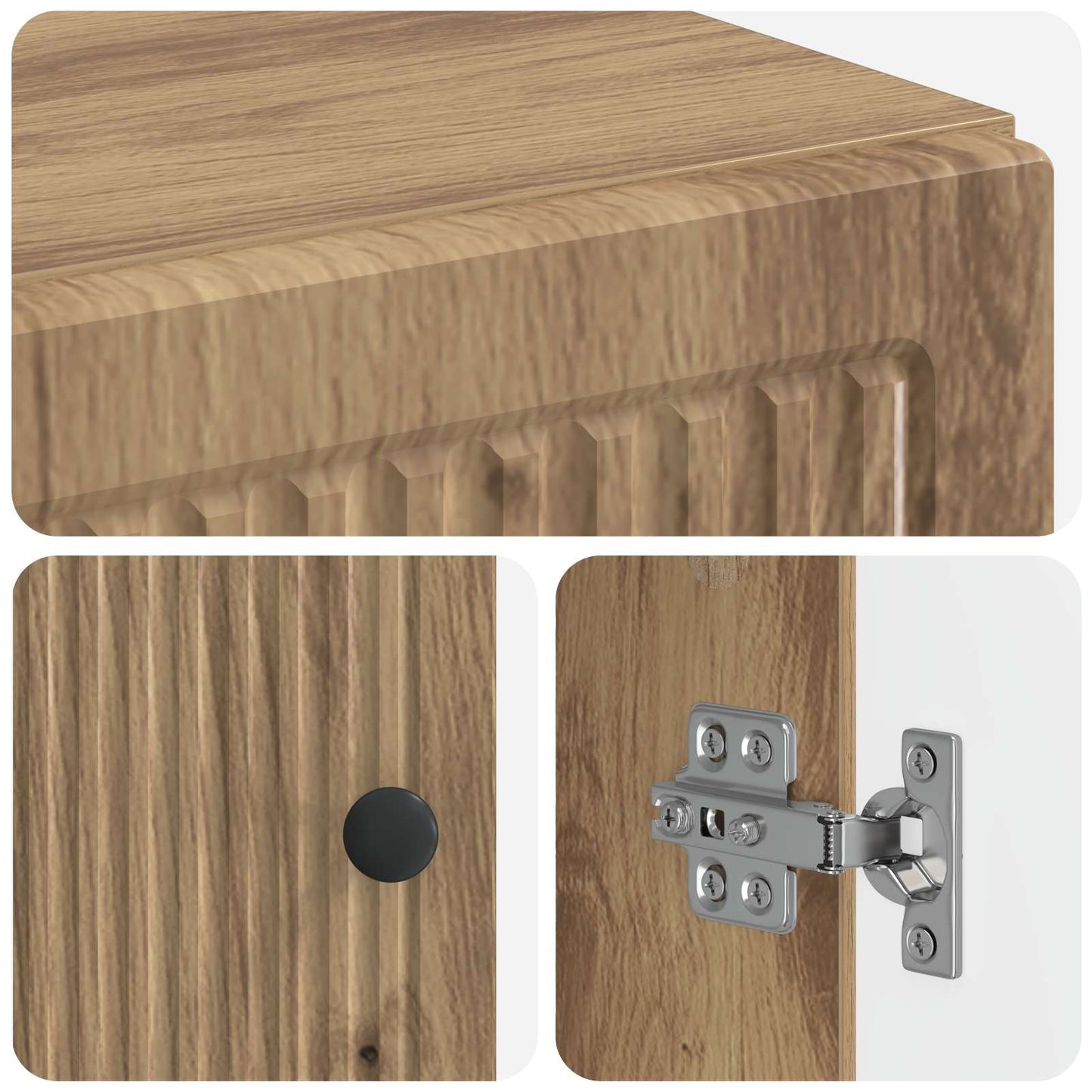 Bathroom Cabinet with Open Shelf EDE Artisan Oak