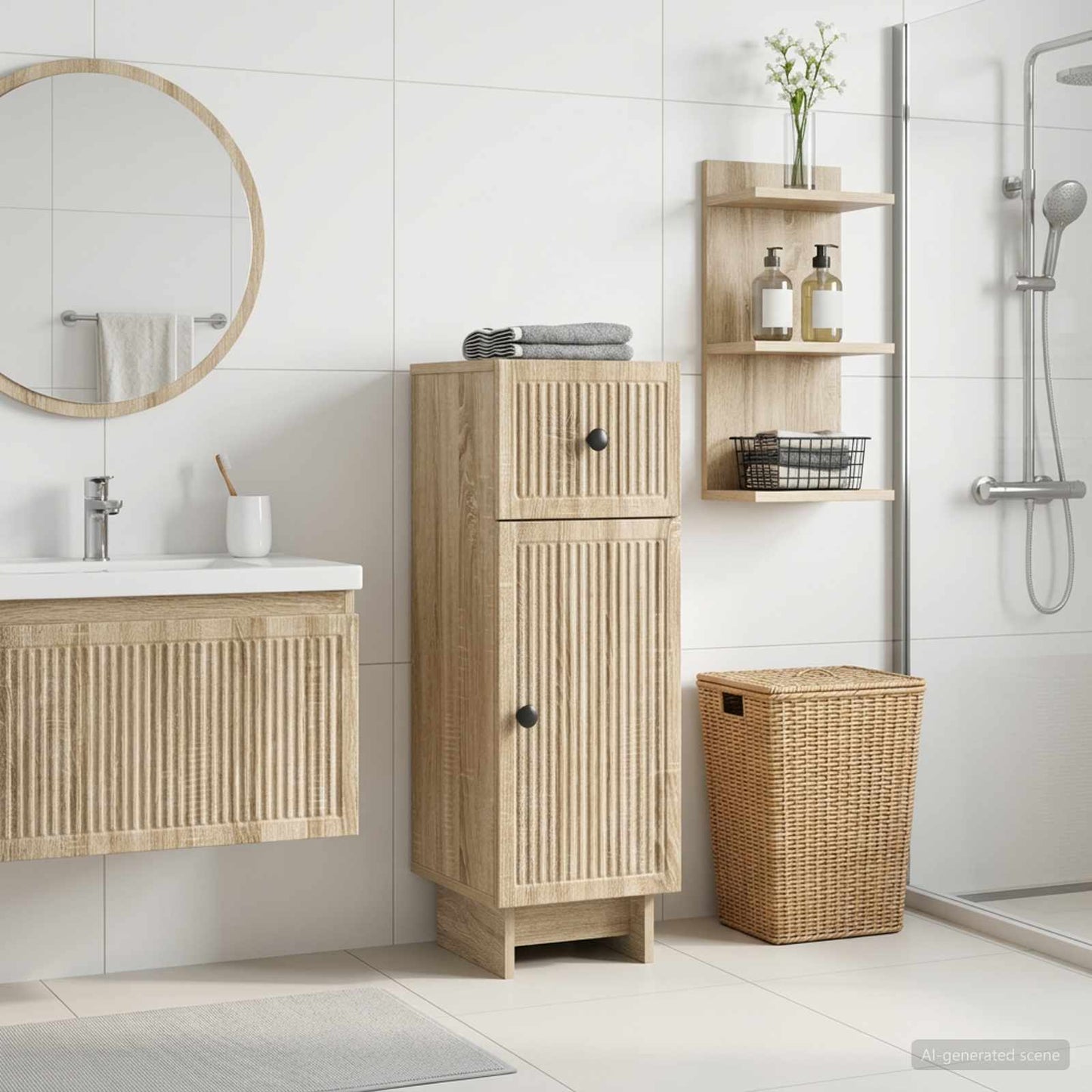 Bathroom Storage Cainet EDE Sonoma Oak 30 x 31 x 80 cm