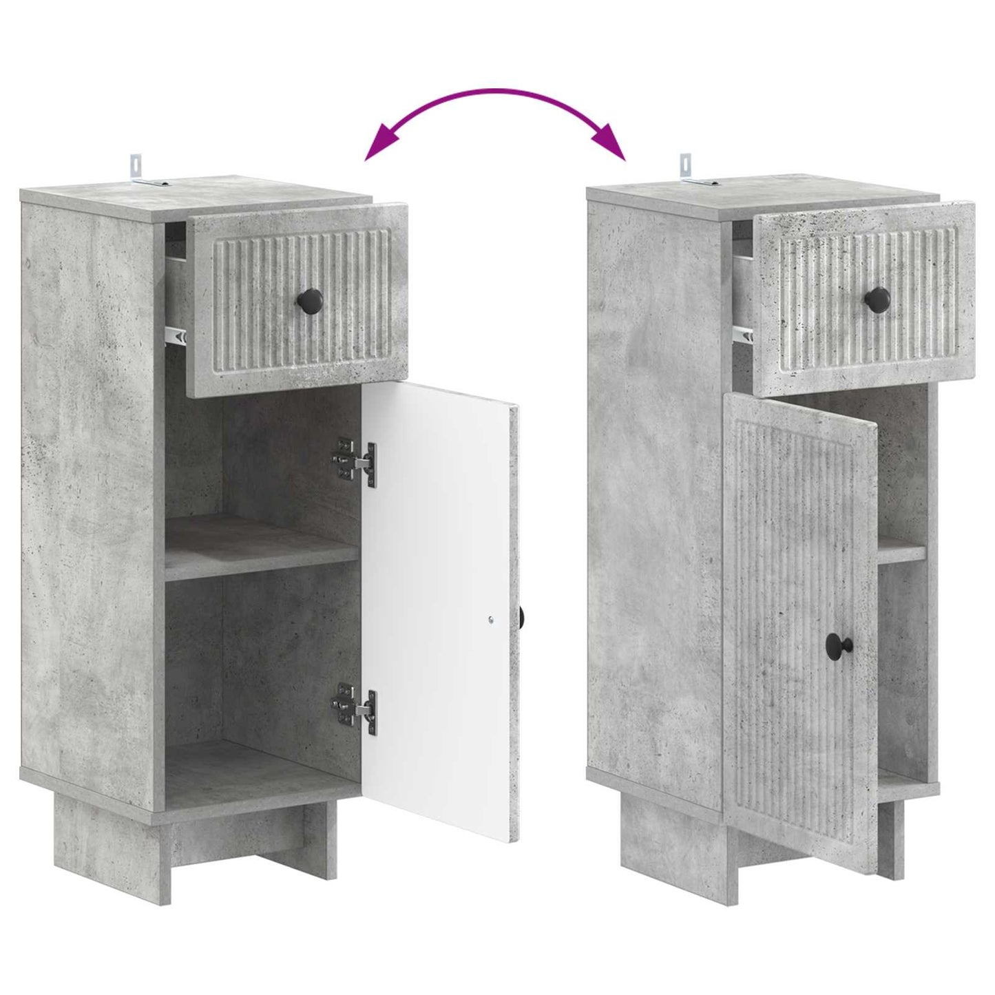 Bathroom Storage Cainet EDE Concrete Grey 30 x 31 x 80 cm