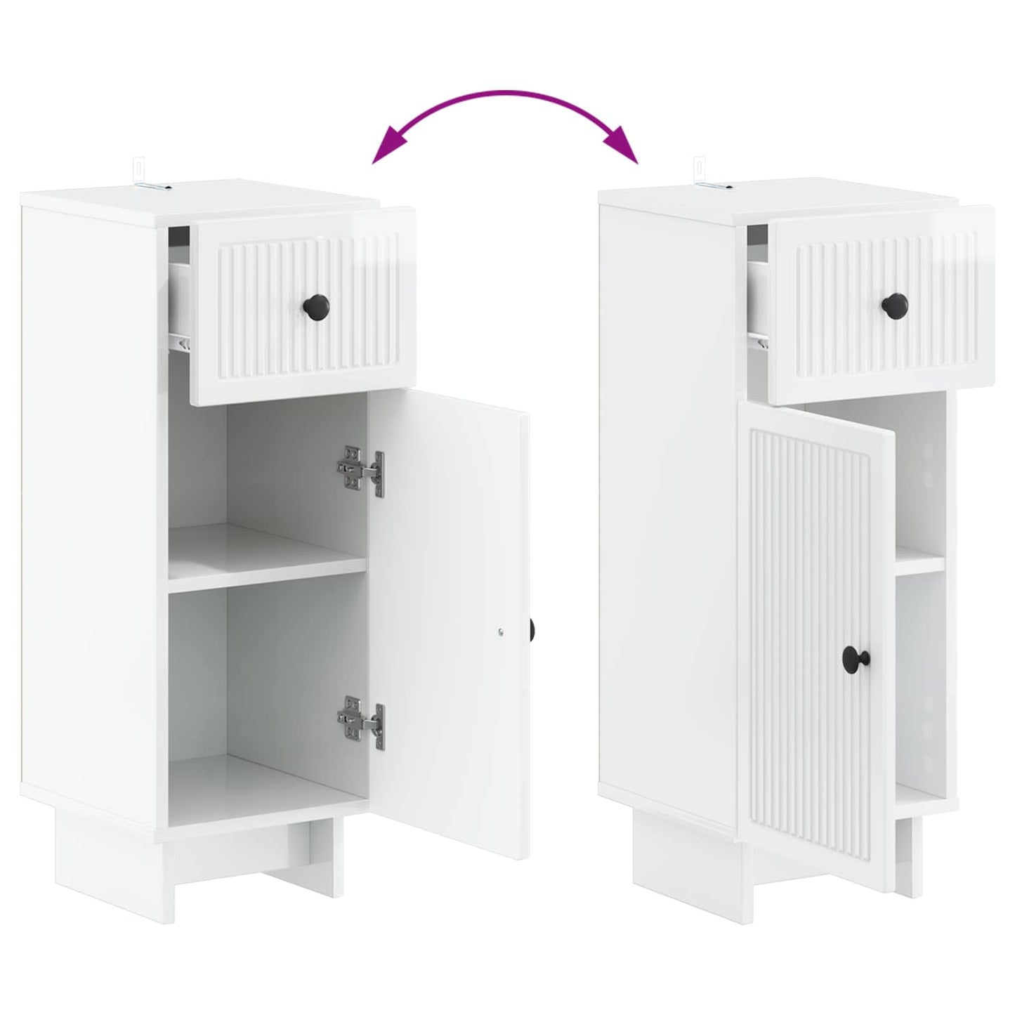 Bathroom Storage Cainet EDE High Gloss White 30 x 31 x 80 cm