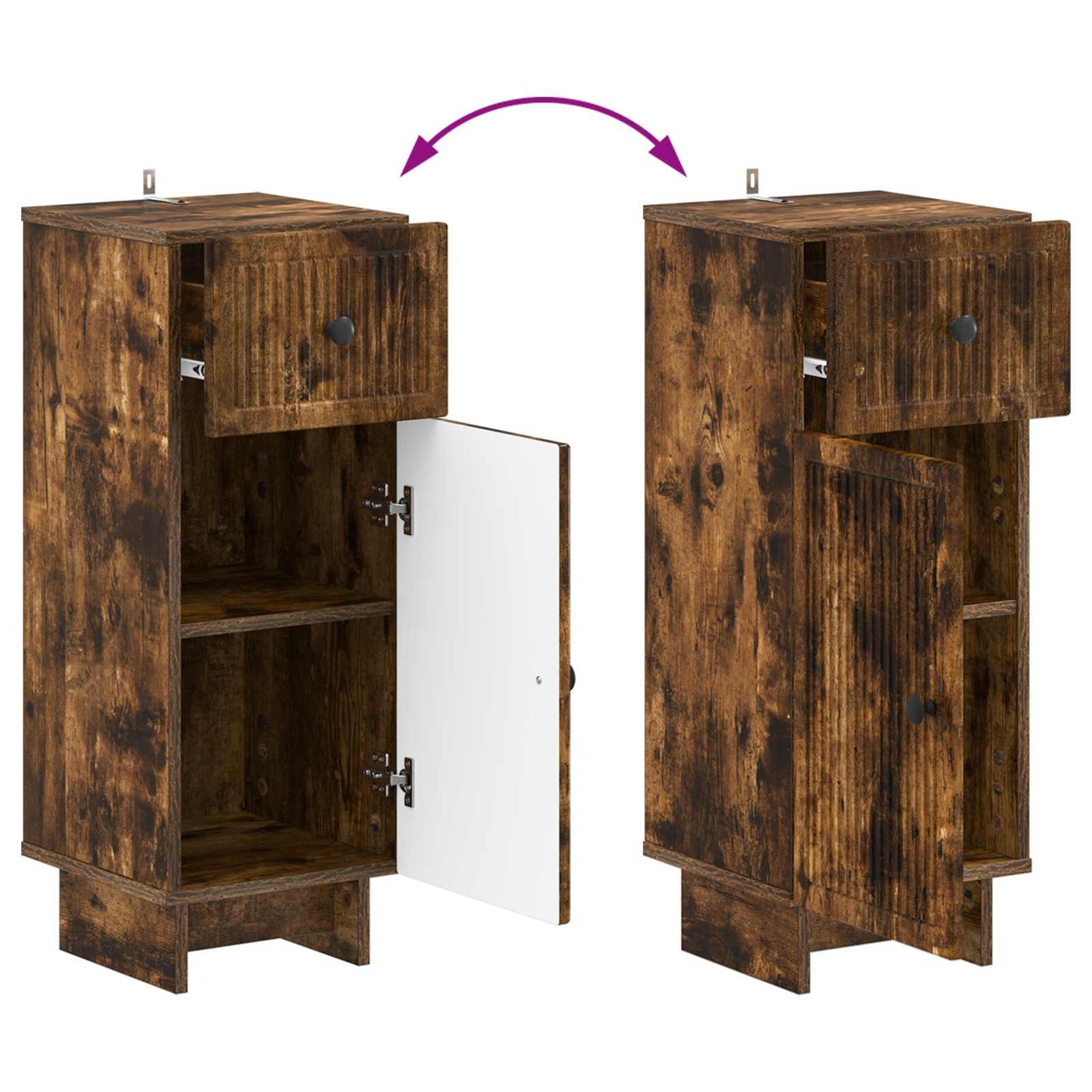 Bathroom Storage Cainet EDE Smoked Oak 30 x 31 x 80 cm