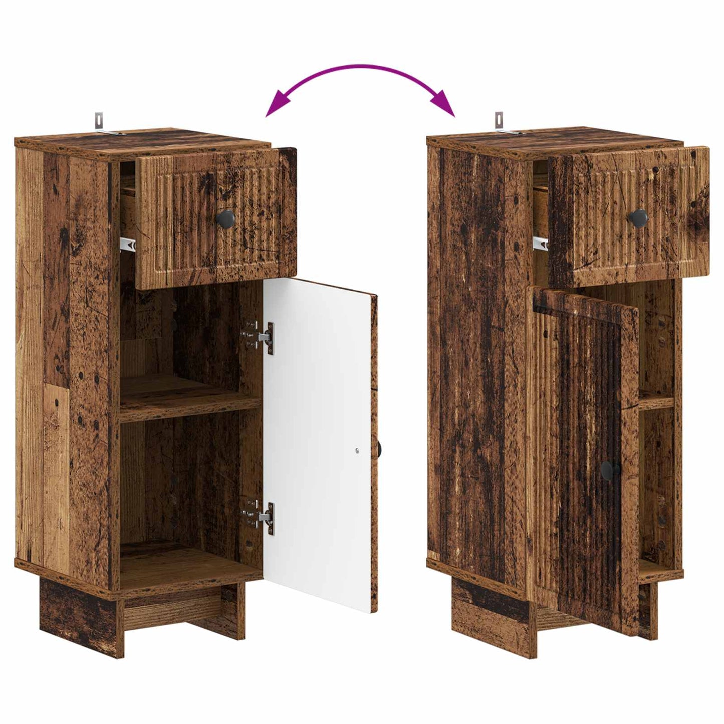 Bathroom Storage Cainet EDE Old Wood 30 x 31 x 80 cm