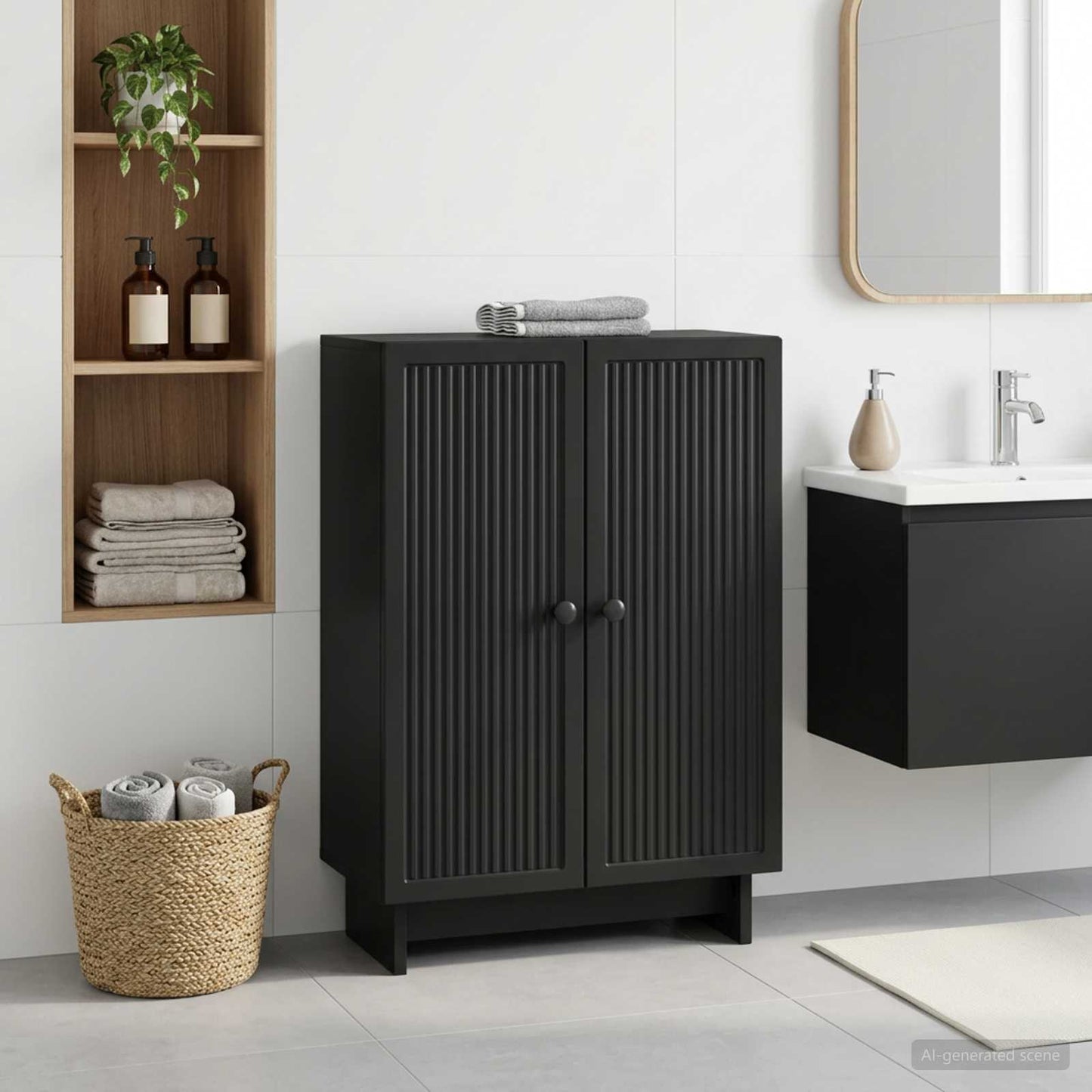 Bathroom Storage Cainet EDE Black 59.5 x 31 x 80 cm