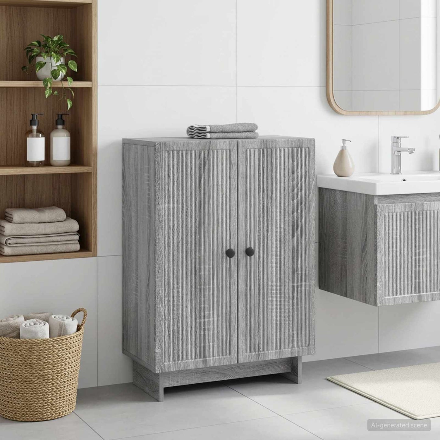 Bathroom Storage Cainet EDE Grey Sonoma 59.5 x 31 x 80 cm