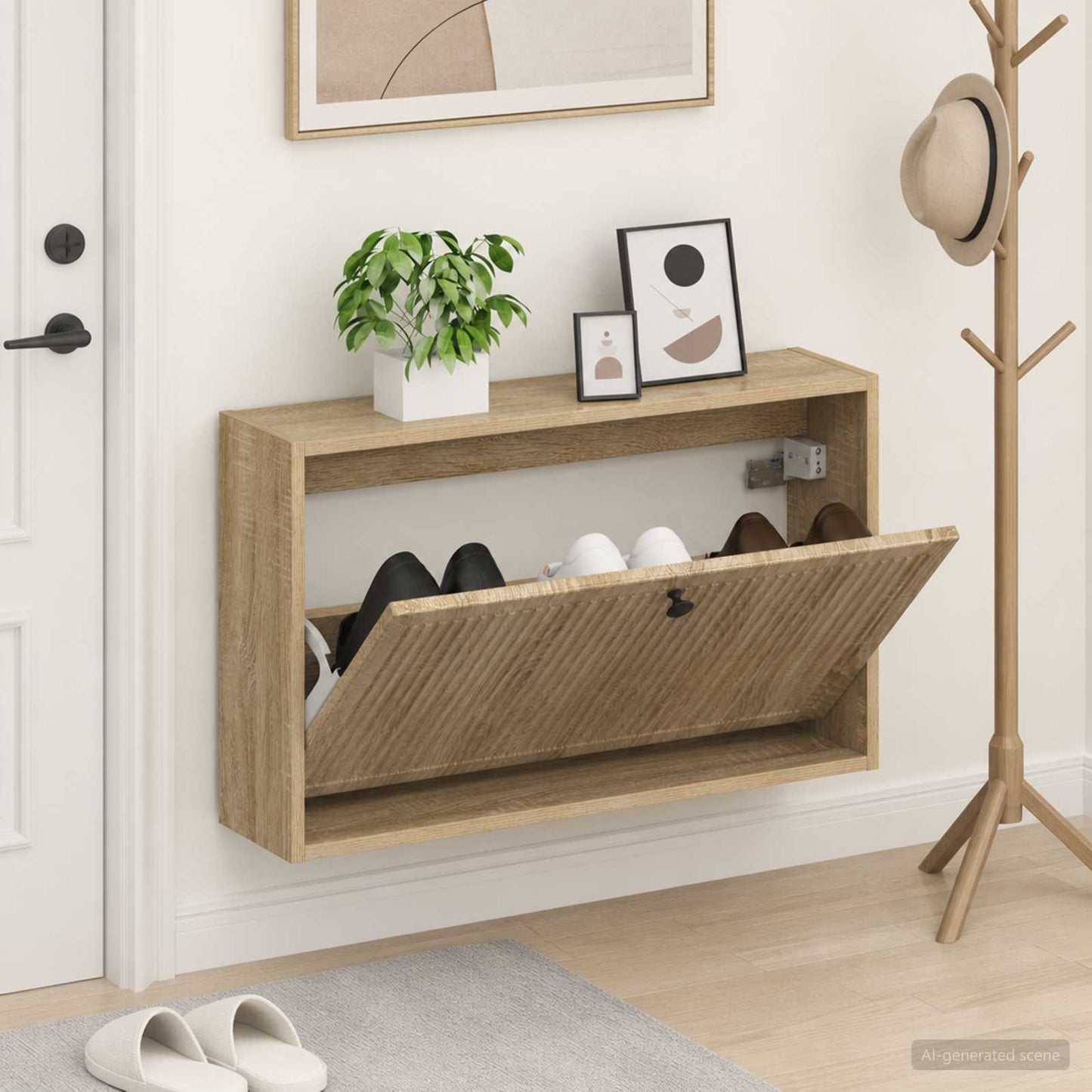 Wall-Mounted Shoe Cabinet EDE 71 x 17 x 43 cm Engineered Wood