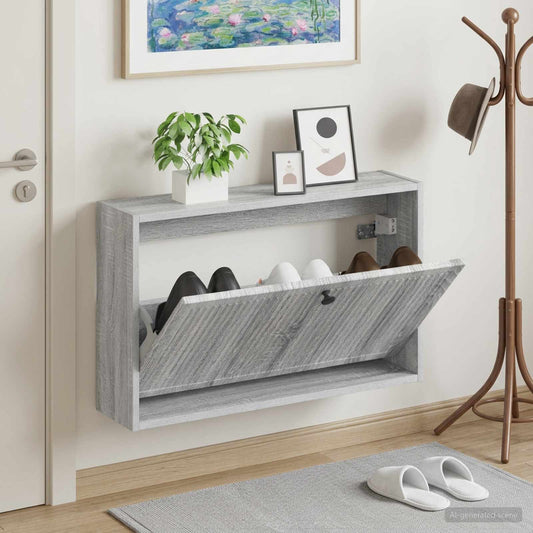 Wall-Mounted Shoe Cabinet EDE 71 x 17 x 43 cm Engineered Wood
