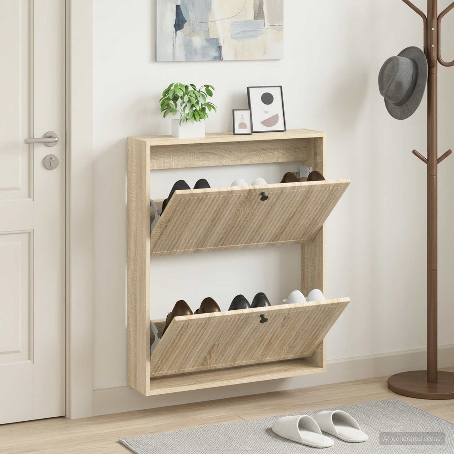 Wall-Mounted Shoe Cabinet EDE 71 x 17 x 86 cm Engineered Wood