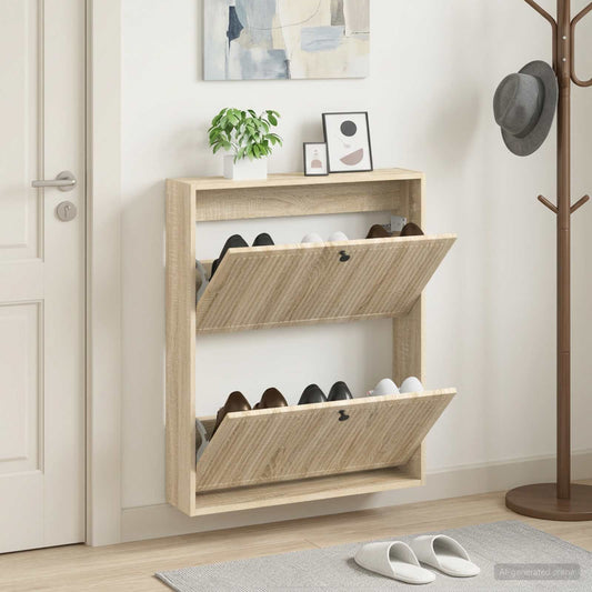 Wall-Mounted Shoe Cabinet EDE 71 x 17 x 86 cm Engineered Wood