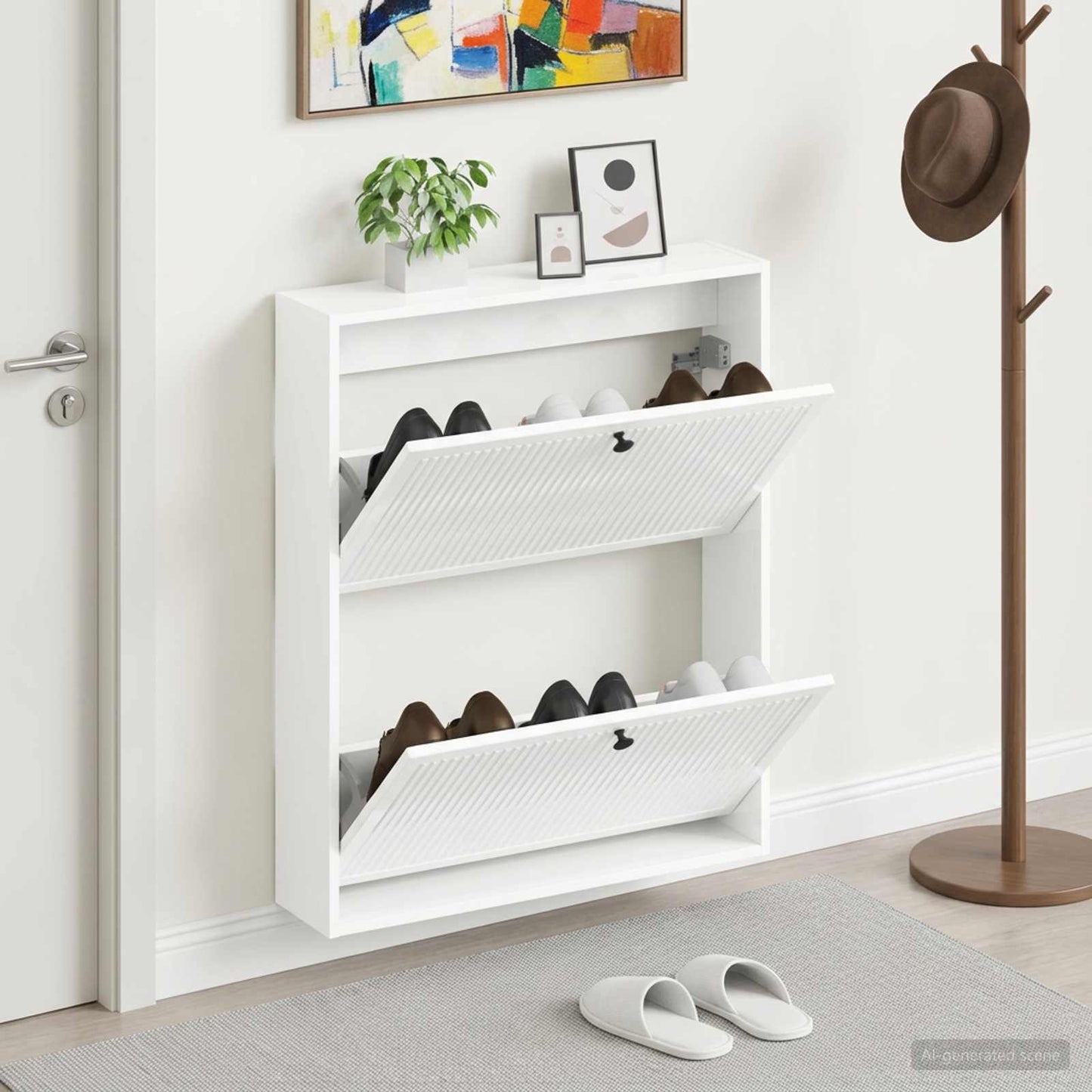 Wall-Mounted Shoe Cabinet EDE 71 x 17 x 86 cm Engineered Wood