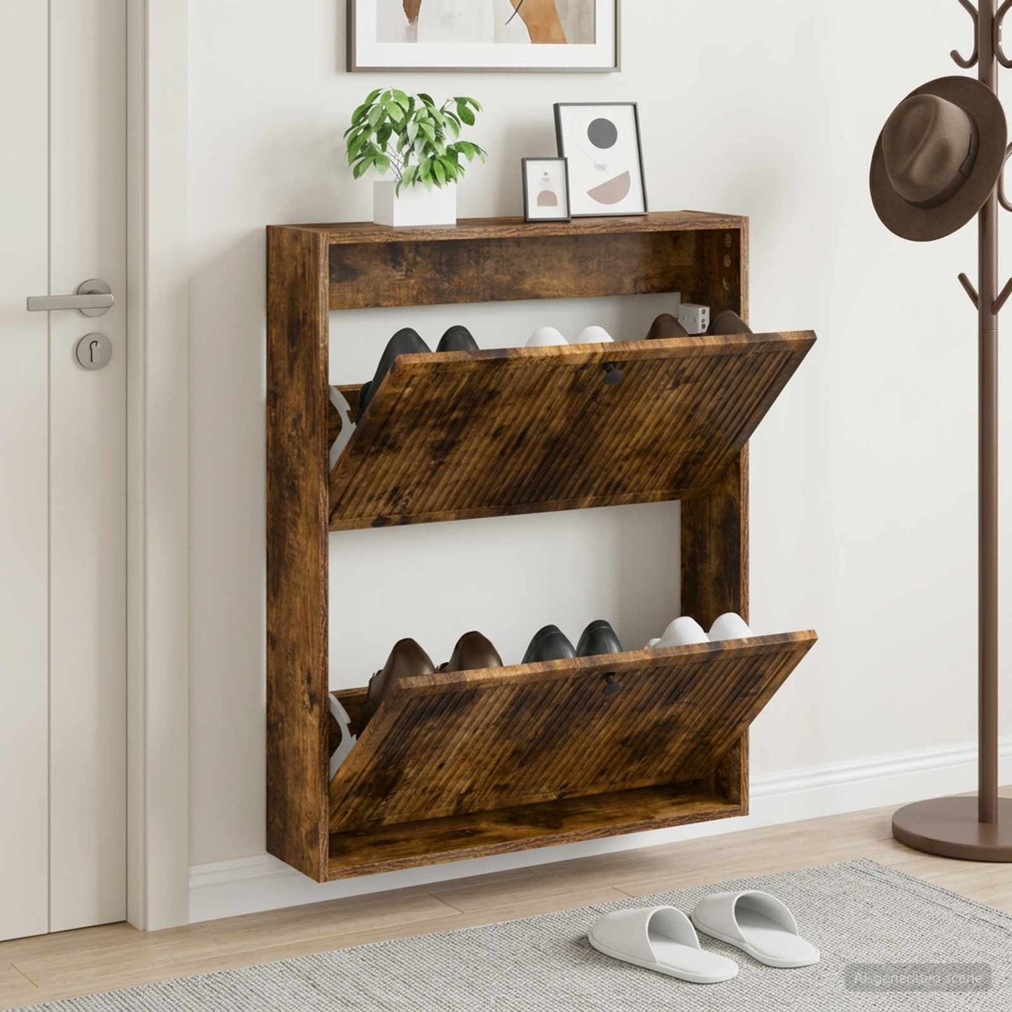Wall-Mounted Shoe Cabinet EDE 71 x 17 x 86 cm Engineered Wood