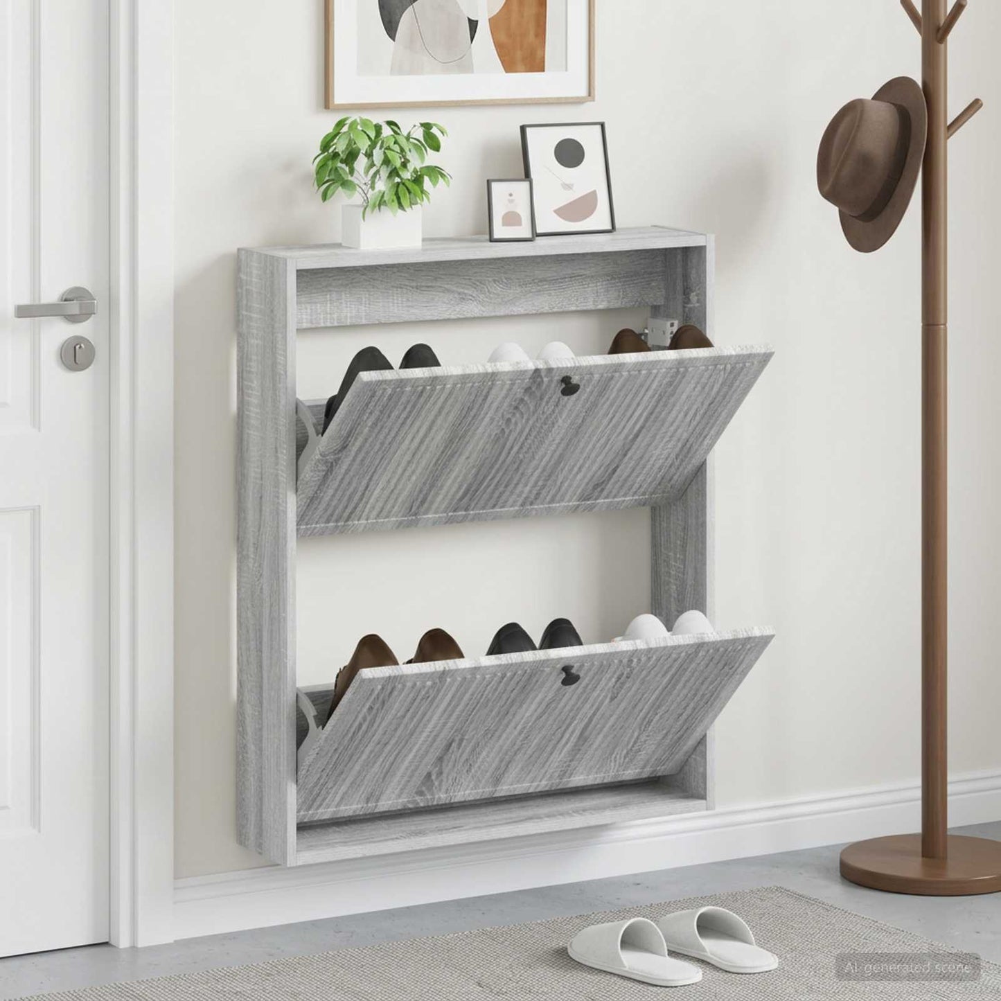 Wall-Mounted Shoe Cabinet EDE 71 x 17 x 86 cm Engineered Wood