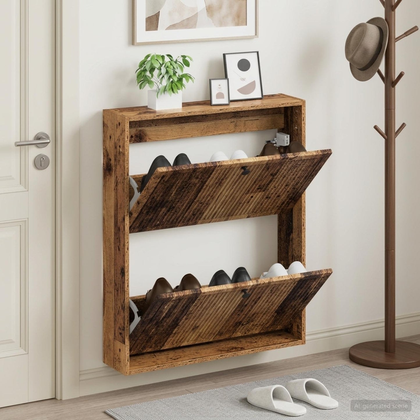 Wall-Mounted Shoe Cabinet EDE 71 x 17 x 86 cm Engineered Wood