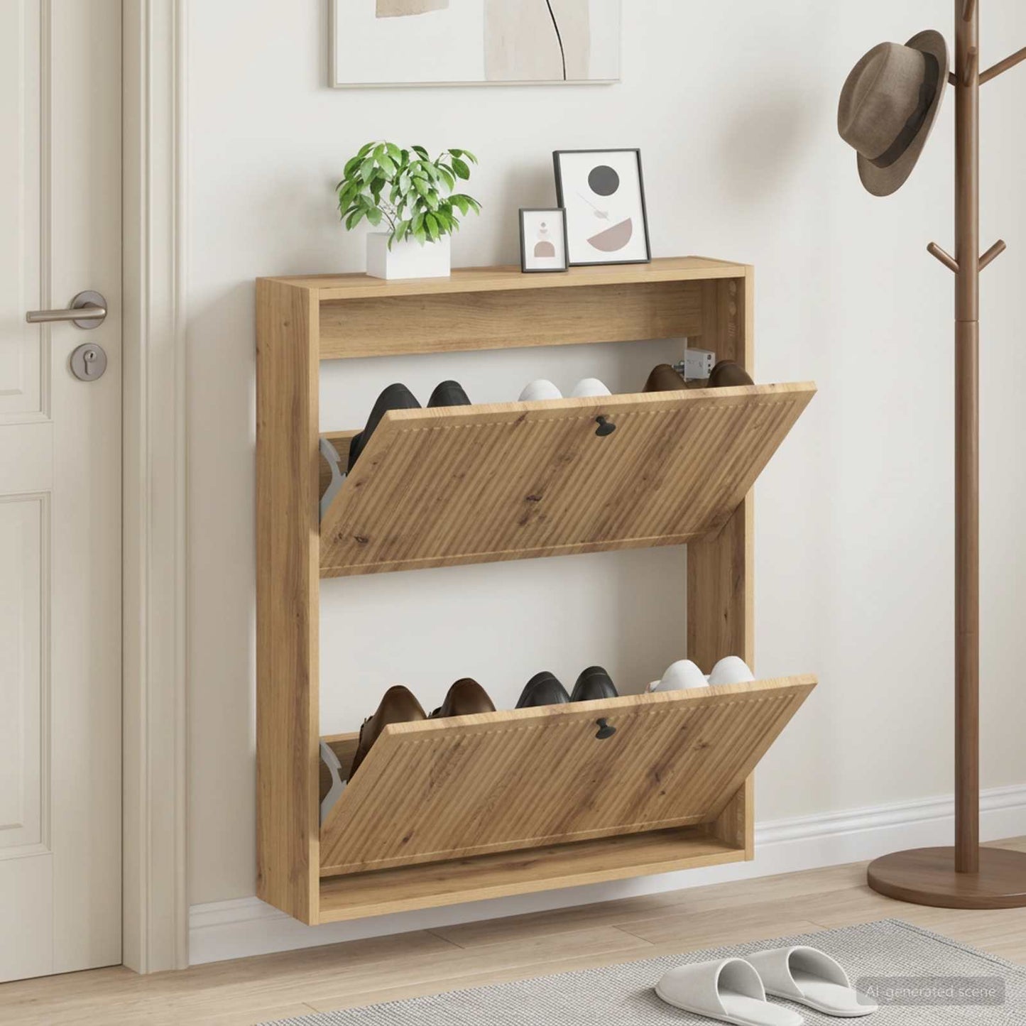Wall-Mounted Shoe Cabinet EDE 71 x 17 x 86 cm Engineered Wood